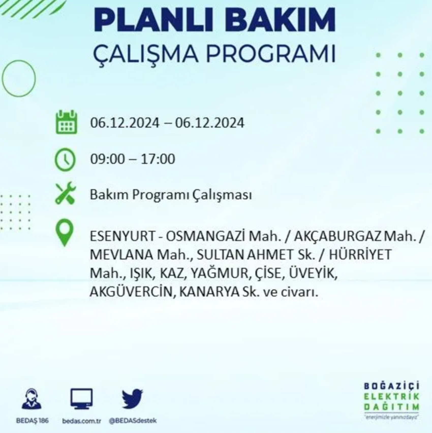 BEDAŞ açıkladı... İstanbul'da elektrik kesintisi: 6 Aralık'ta hangi mahalleler etkilenecek?