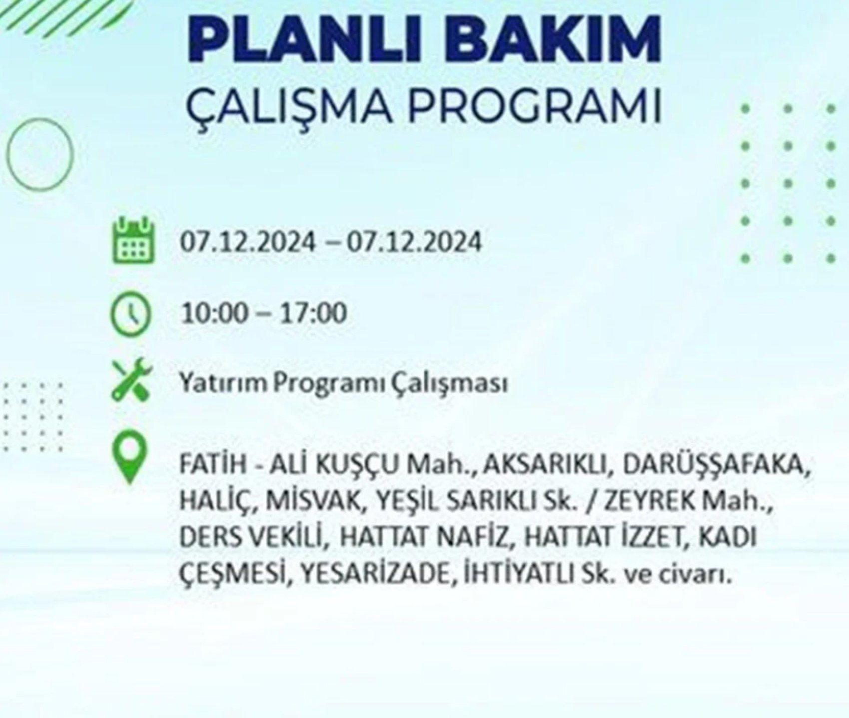 BEDAŞ açıkladı... İstanbul'da elektrik kesintisi: 7 Aralık'ta hangi mahalleler etkilenecek?