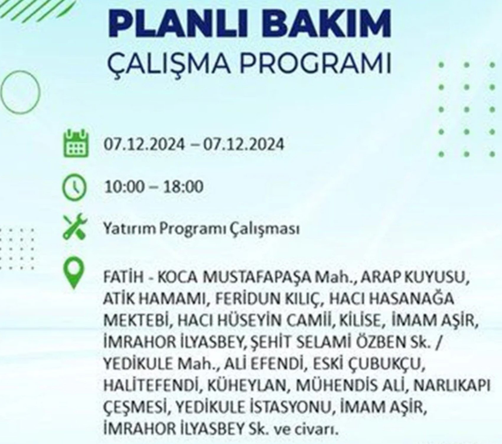 BEDAŞ açıkladı... İstanbul'da elektrik kesintisi: 7 Aralık'ta hangi mahalleler etkilenecek?