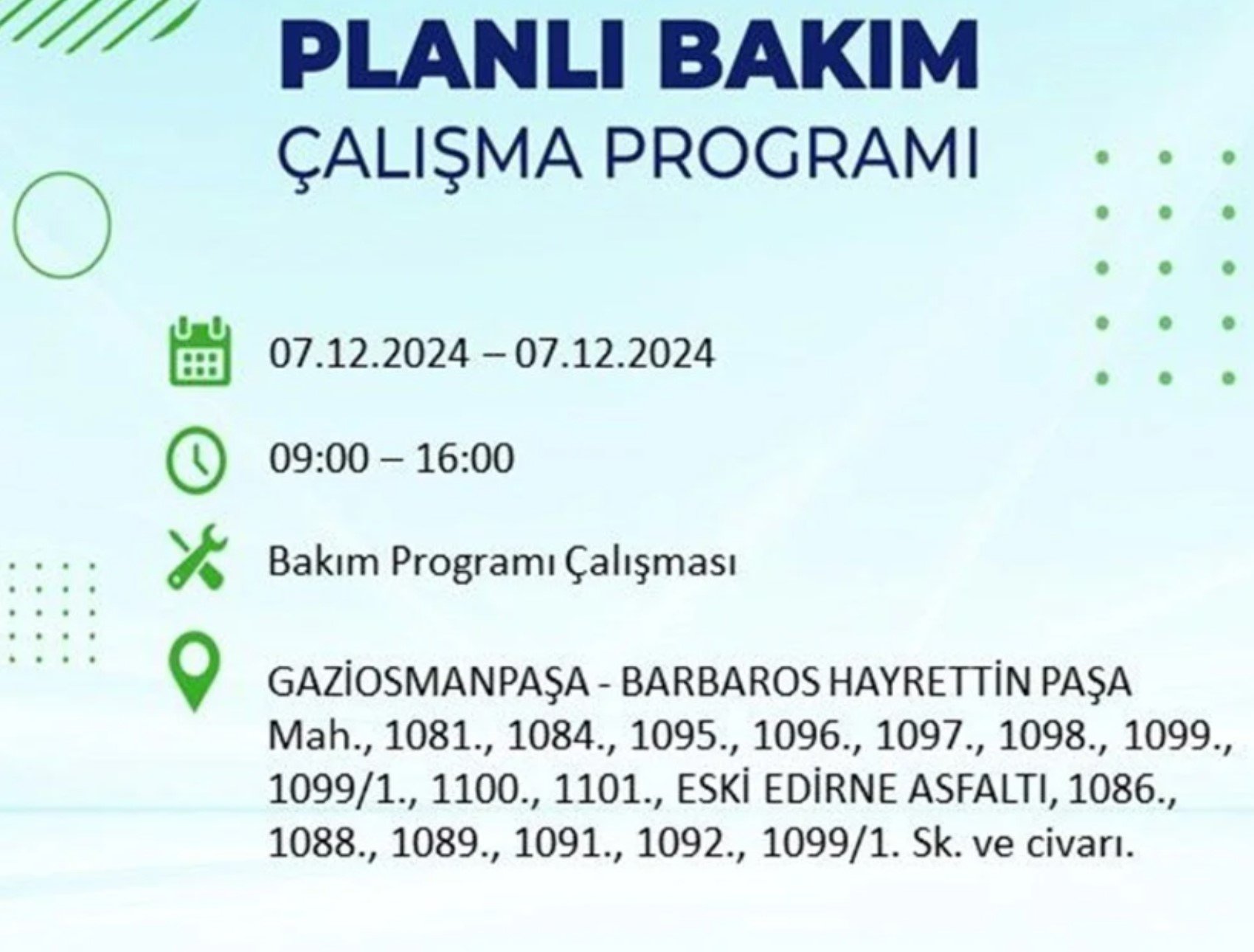 BEDAŞ açıkladı... İstanbul'da elektrik kesintisi: 7 Aralık'ta hangi mahalleler etkilenecek?