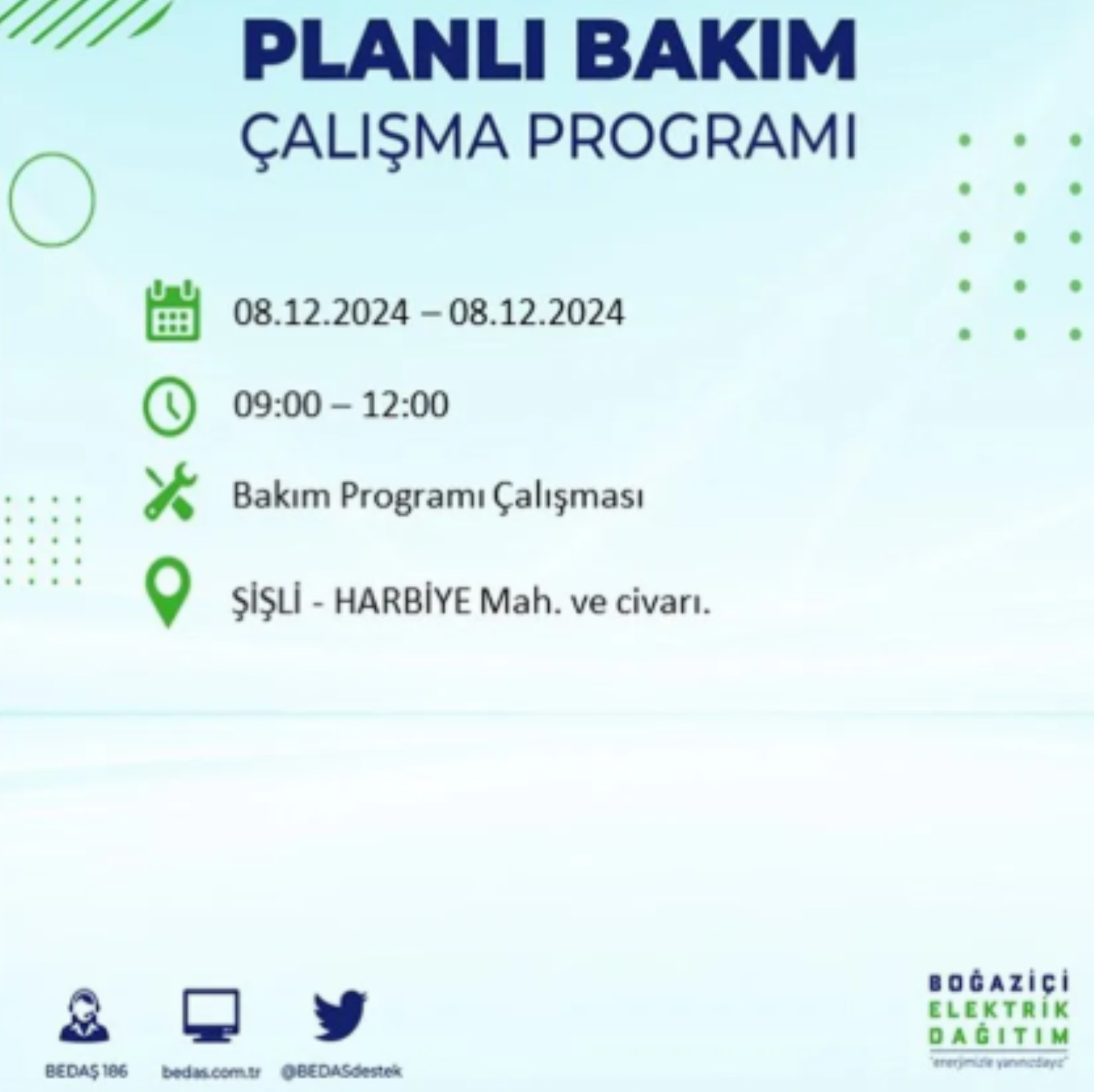 BEDAŞ açıkladı... İstanbul'da elektrik kesintisi: 8 Aralık'ta hangi mahalleler etkilenecek?