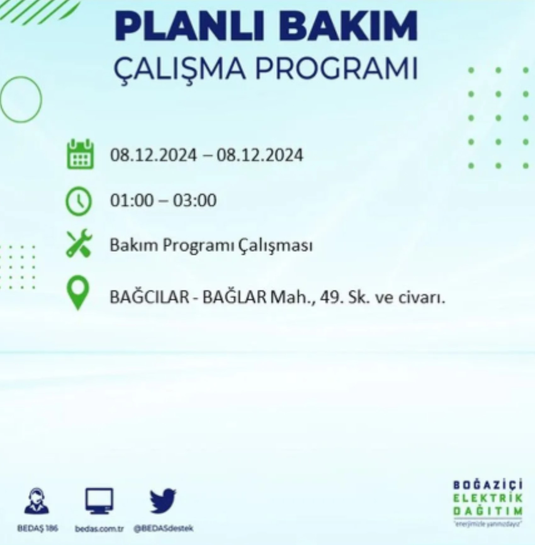 BEDAŞ açıkladı... İstanbul'da elektrik kesintisi: 8 Aralık'ta hangi mahalleler etkilenecek?