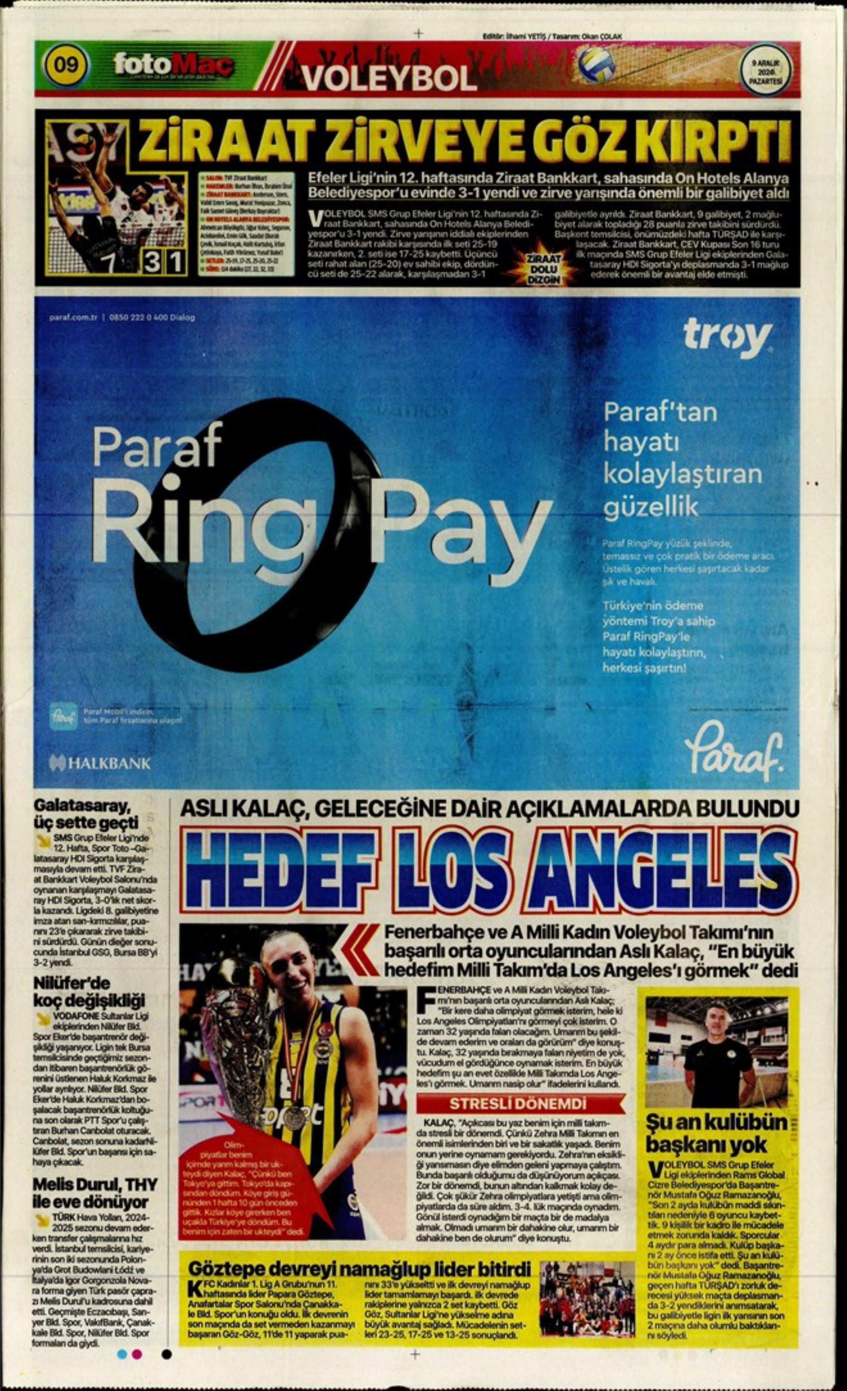 Le prime pagine dello sport (9 dicembre 2024): al Galatasaray 'bastano anche 10 uomini'