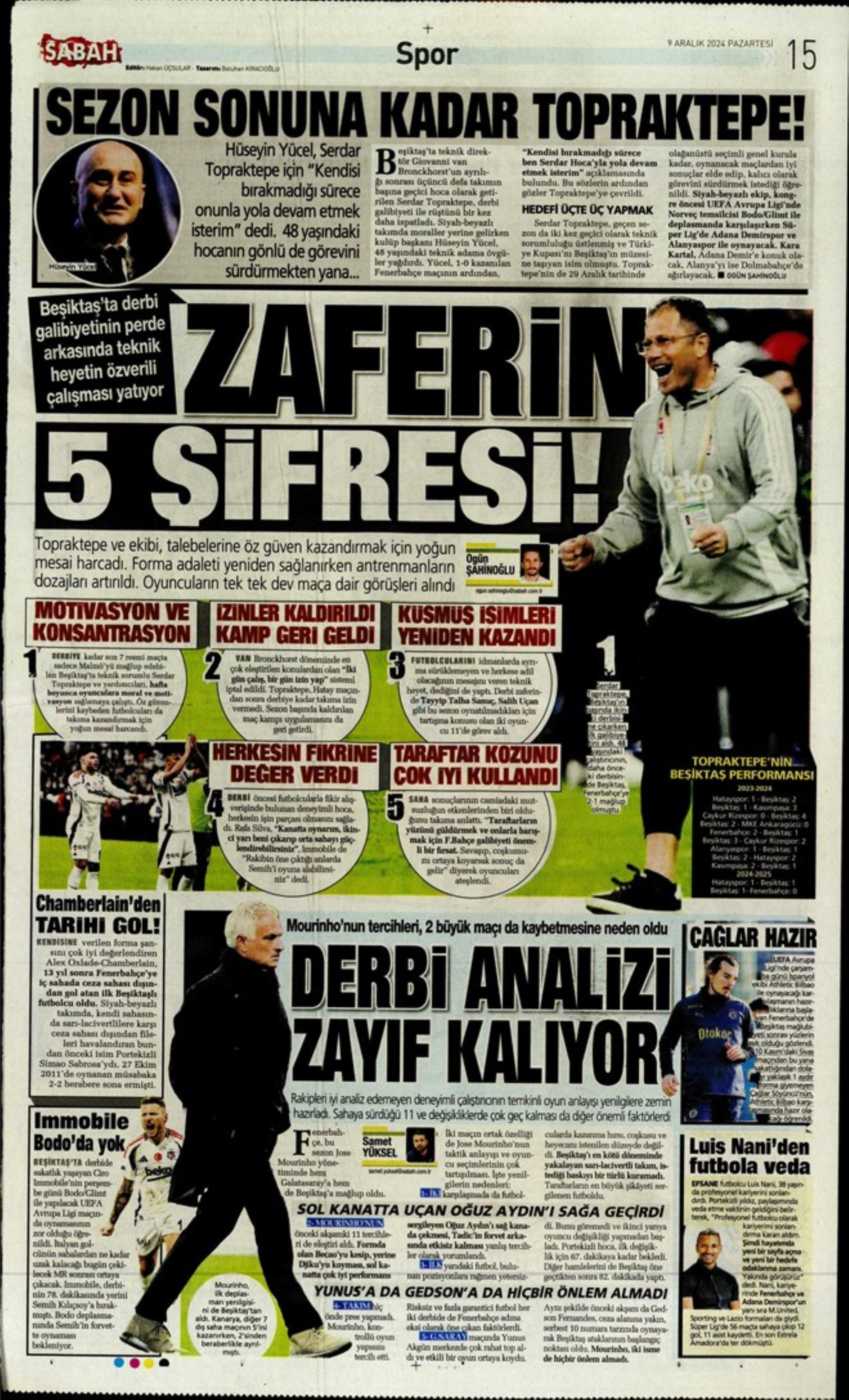 Le prime pagine dello sport (9 dicembre 2024): al Galatasaray 'bastano anche 10 uomini'