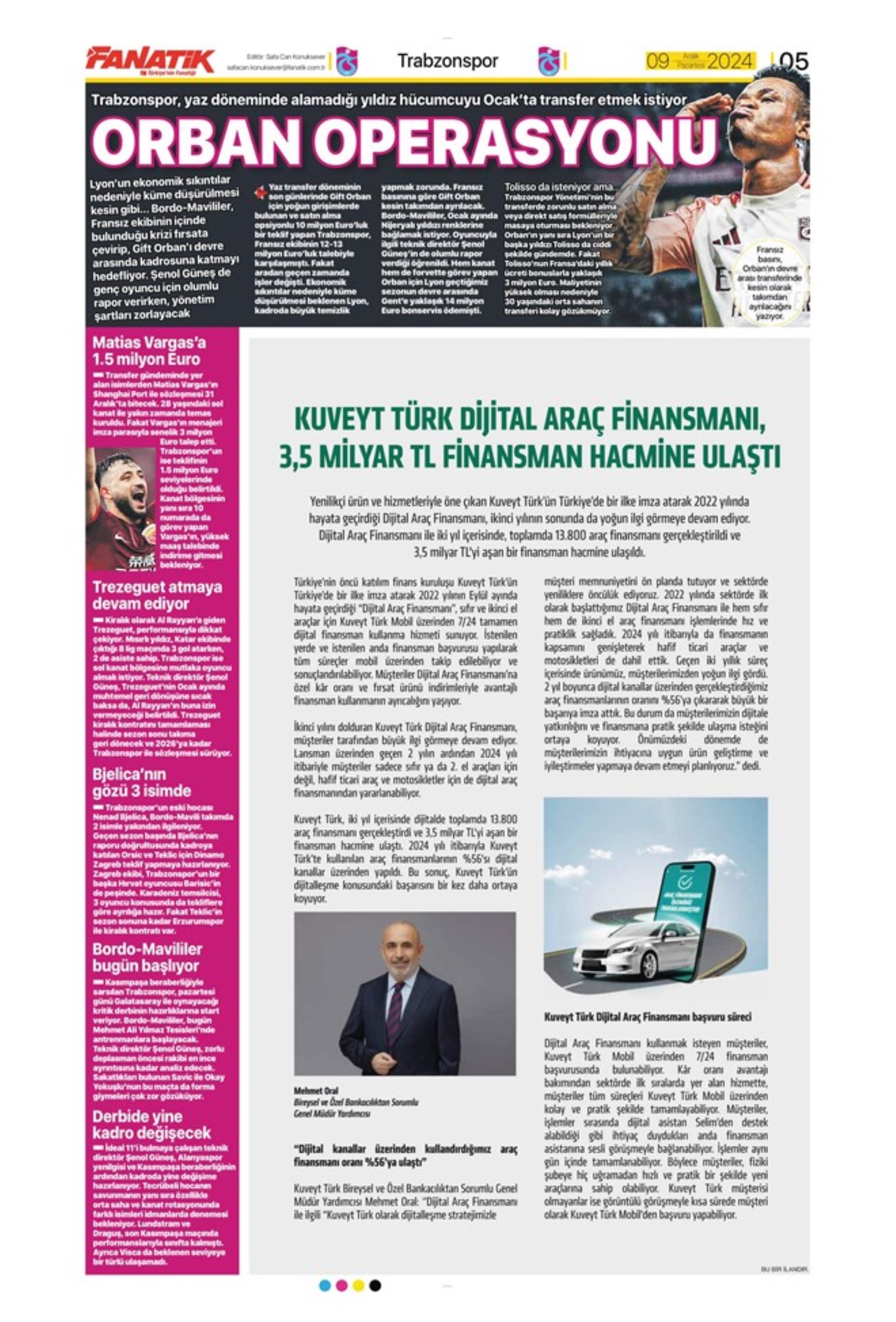 Le prime pagine dello sport (9 dicembre 2024): al Galatasaray 'bastano anche 10 uomini'