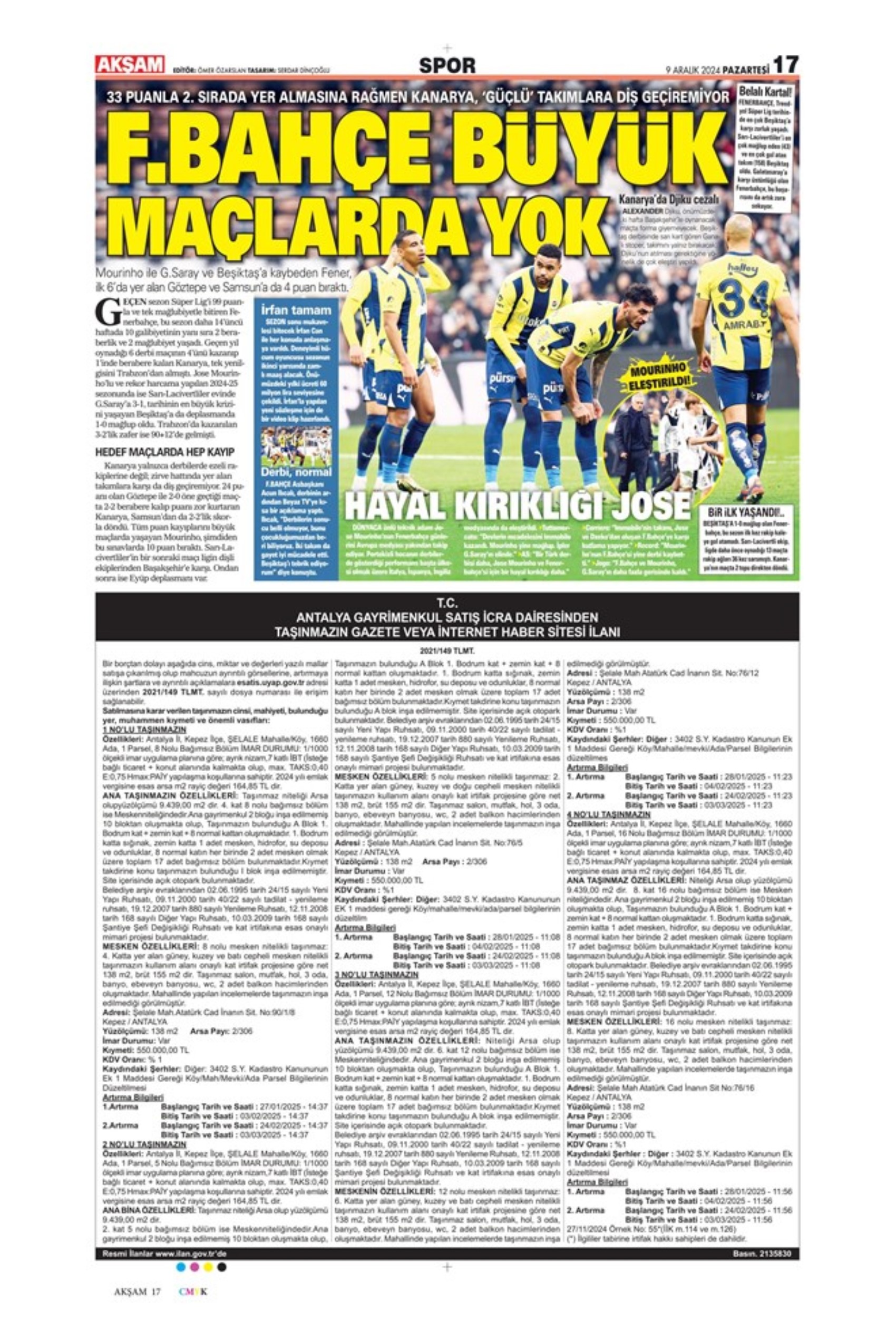 Le prime pagine dello sport (9 dicembre 2024): al Galatasaray 'bastano anche 10 uomini'