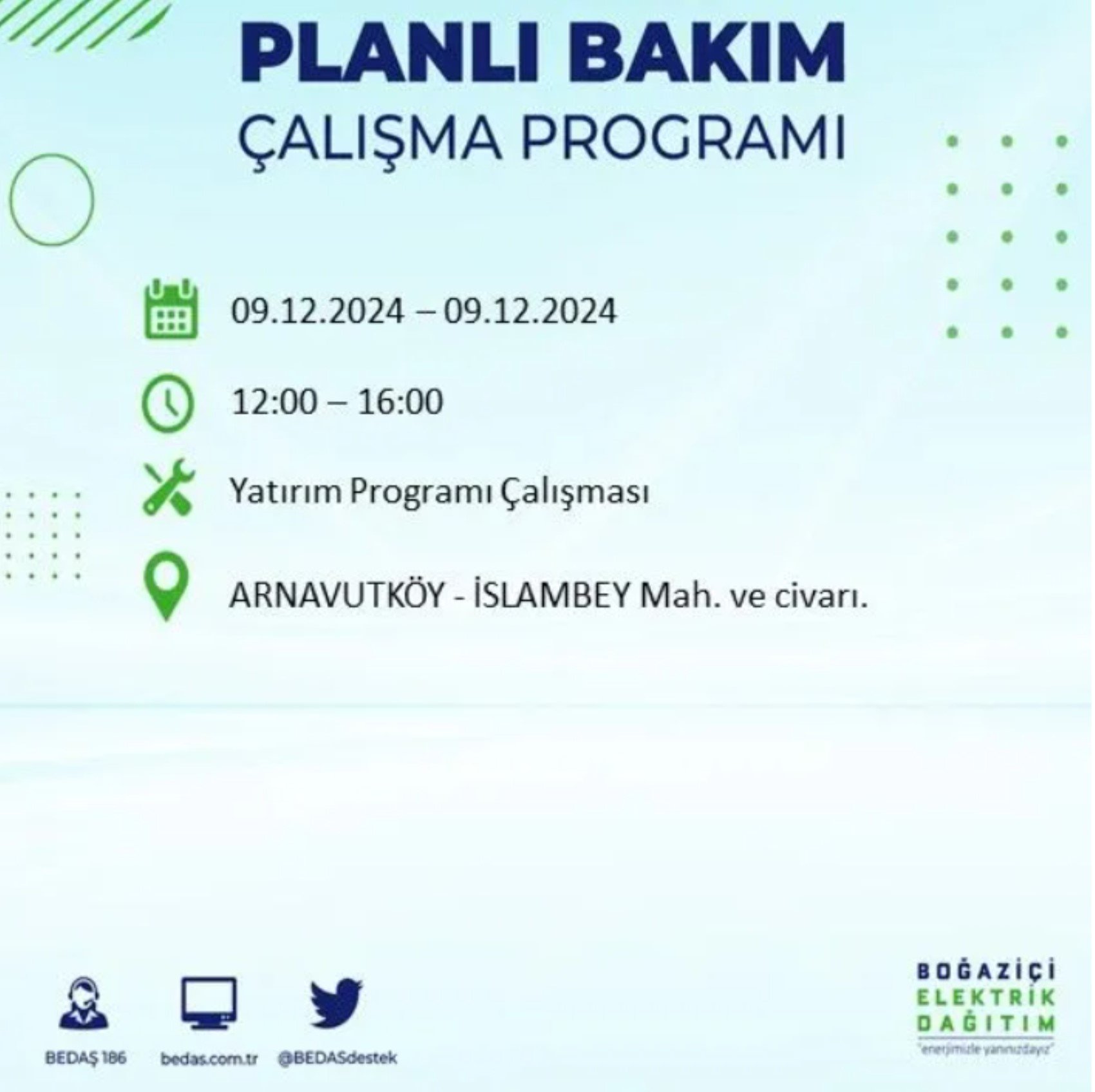 BEDAŞ açıkladı... İstanbul'da elektrik kesintisi: 9 Aralık'ta hangi mahalleler etkilenecek?