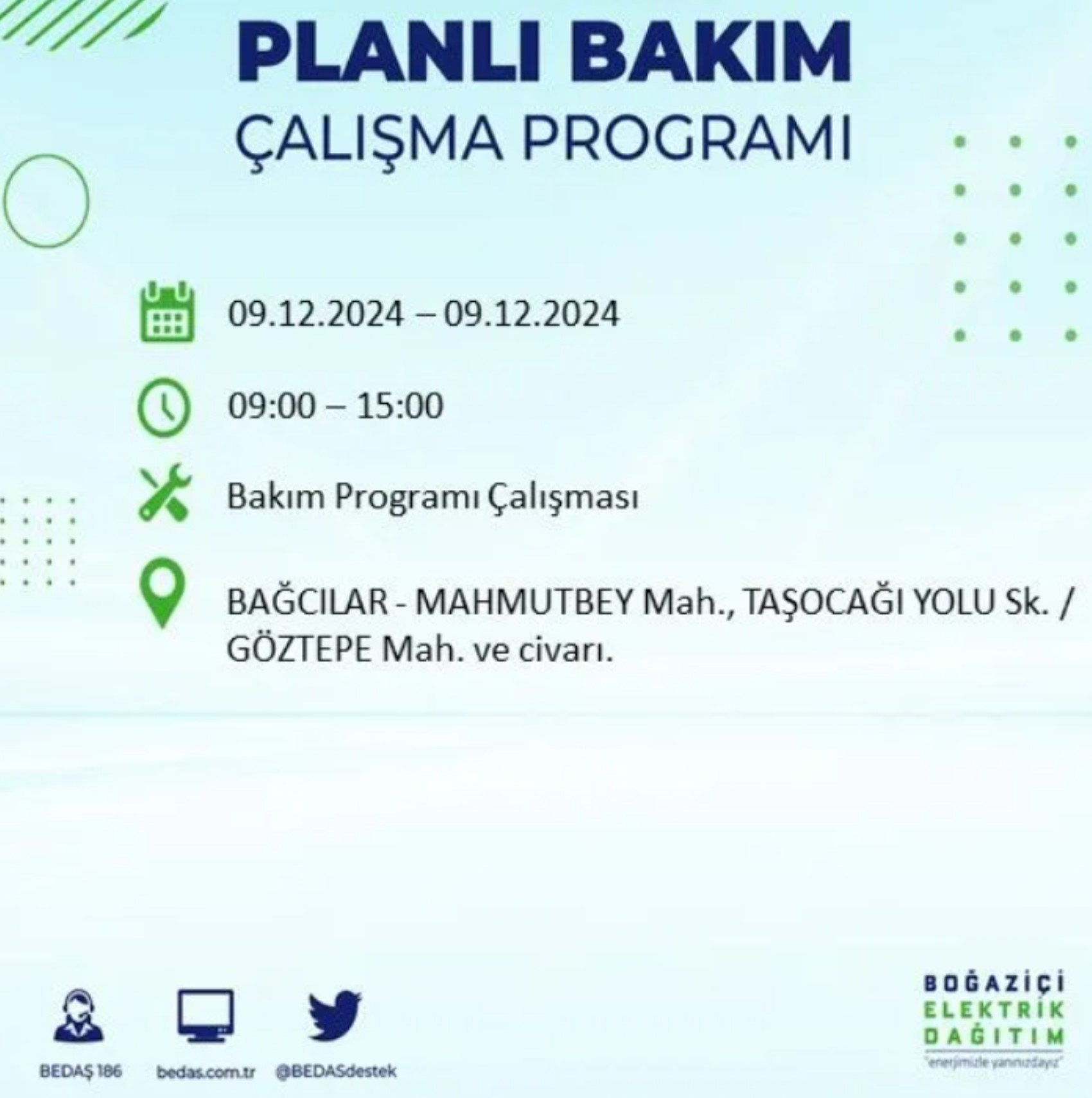 BEDAŞ açıkladı... İstanbul'da elektrik kesintisi: 9 Aralık'ta hangi mahalleler etkilenecek?