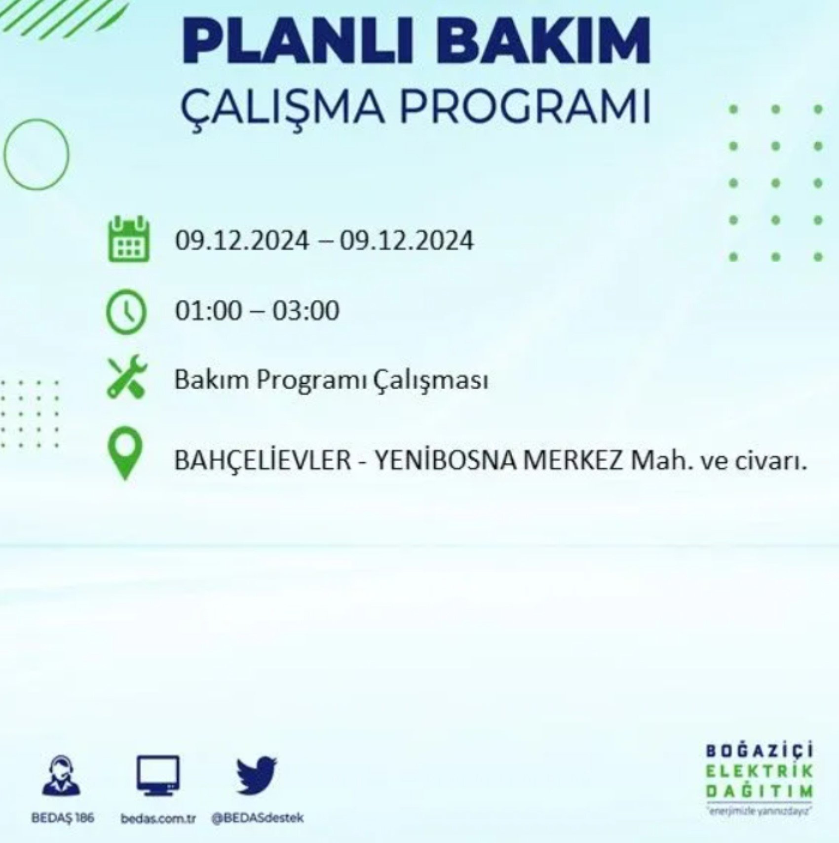 BEDAŞ açıkladı... İstanbul'da elektrik kesintisi: 9 Aralık'ta hangi mahalleler etkilenecek?