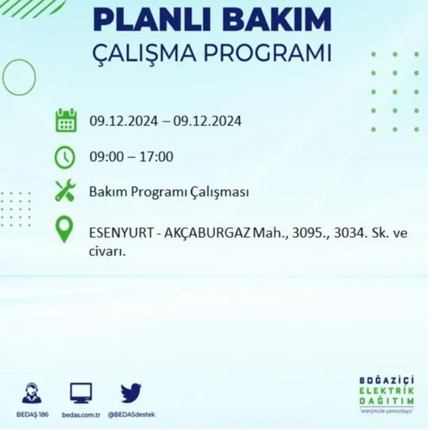 BEDAŞ açıkladı... İstanbul'da elektrik kesintisi: 9 Aralık'ta hangi mahalleler etkilenecek?