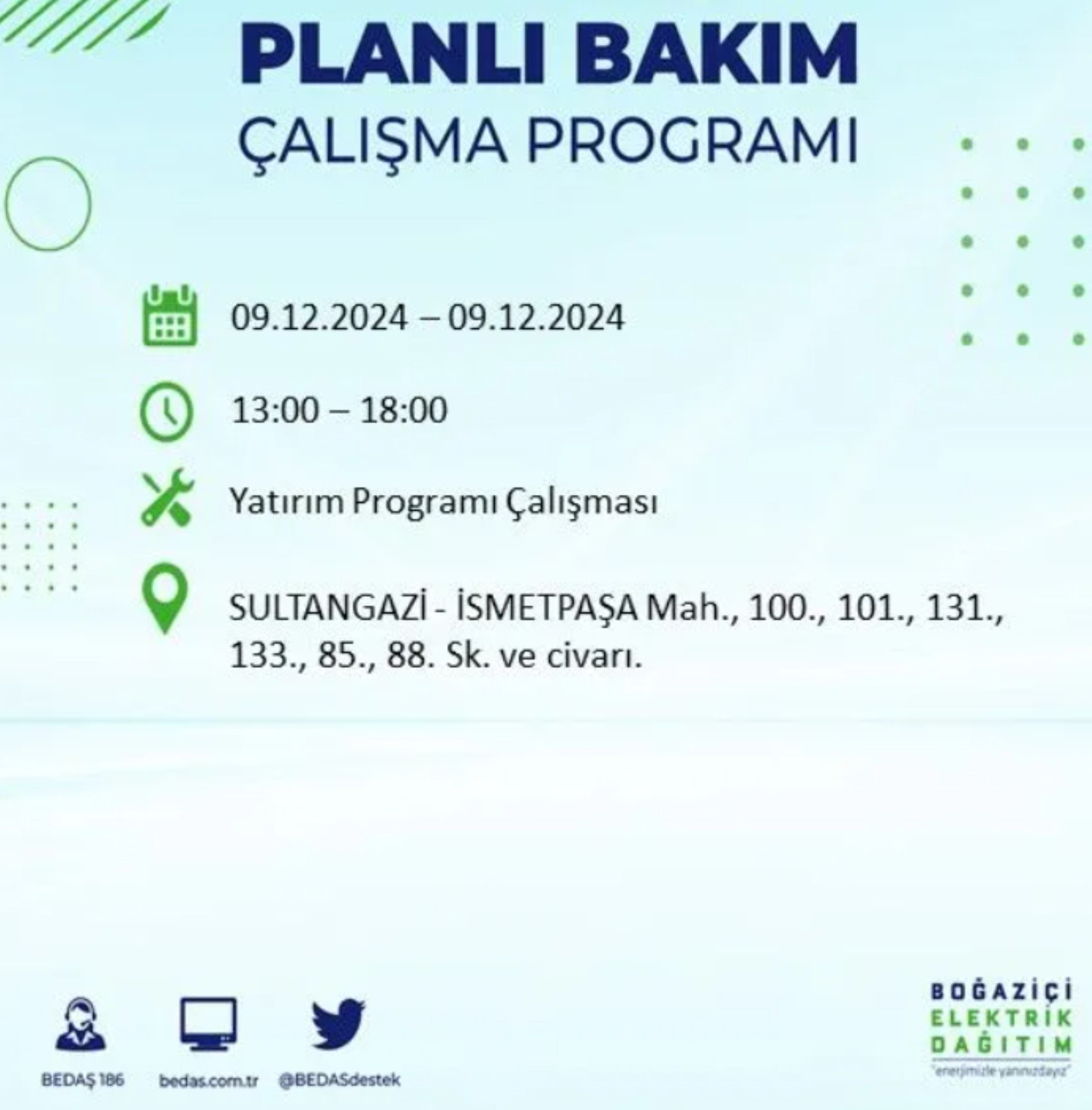 BEDAŞ açıkladı... İstanbul'da elektrik kesintisi: 9 Aralık'ta hangi mahalleler etkilenecek?