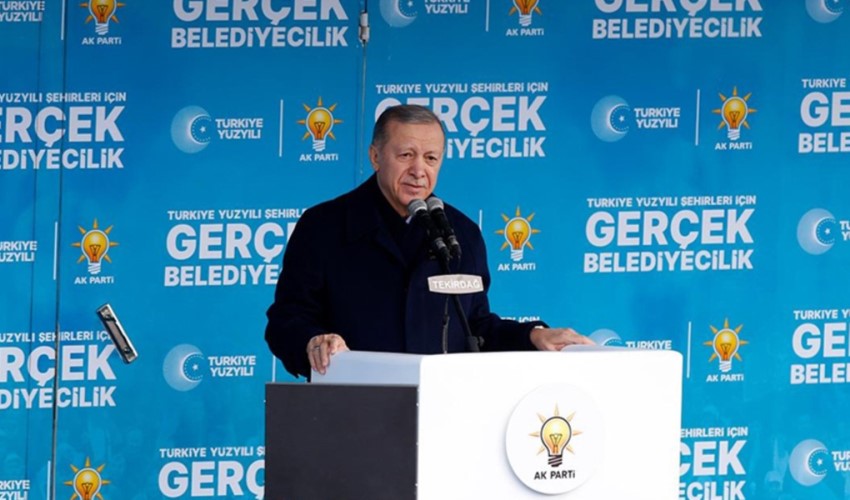 Cumhurbaşkanı ve AKP Genel Başkanı Erdoğan’dan Tekirdağ mitinginde CHP’ye eleştiri