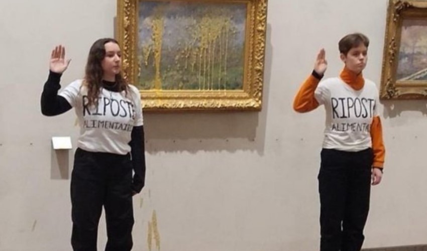 İklim aktivistleri, Claude Monet'in tablosuna çorba döktü