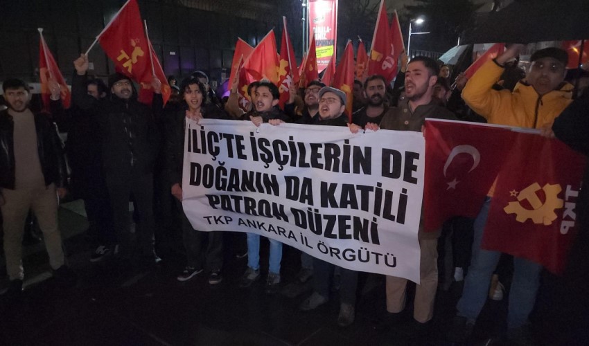 TKP'den Ankara'da eylem: İliç'de işçilerin de doğanın da katili patron düzeni
