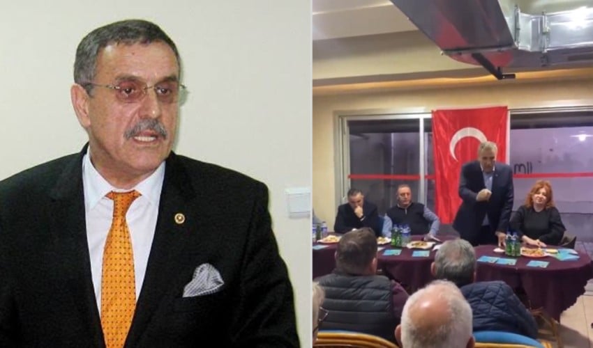 AKP'li Bandırma Belediye Başkanı Cemal Öztaylan seçmene el hareketi yaptı