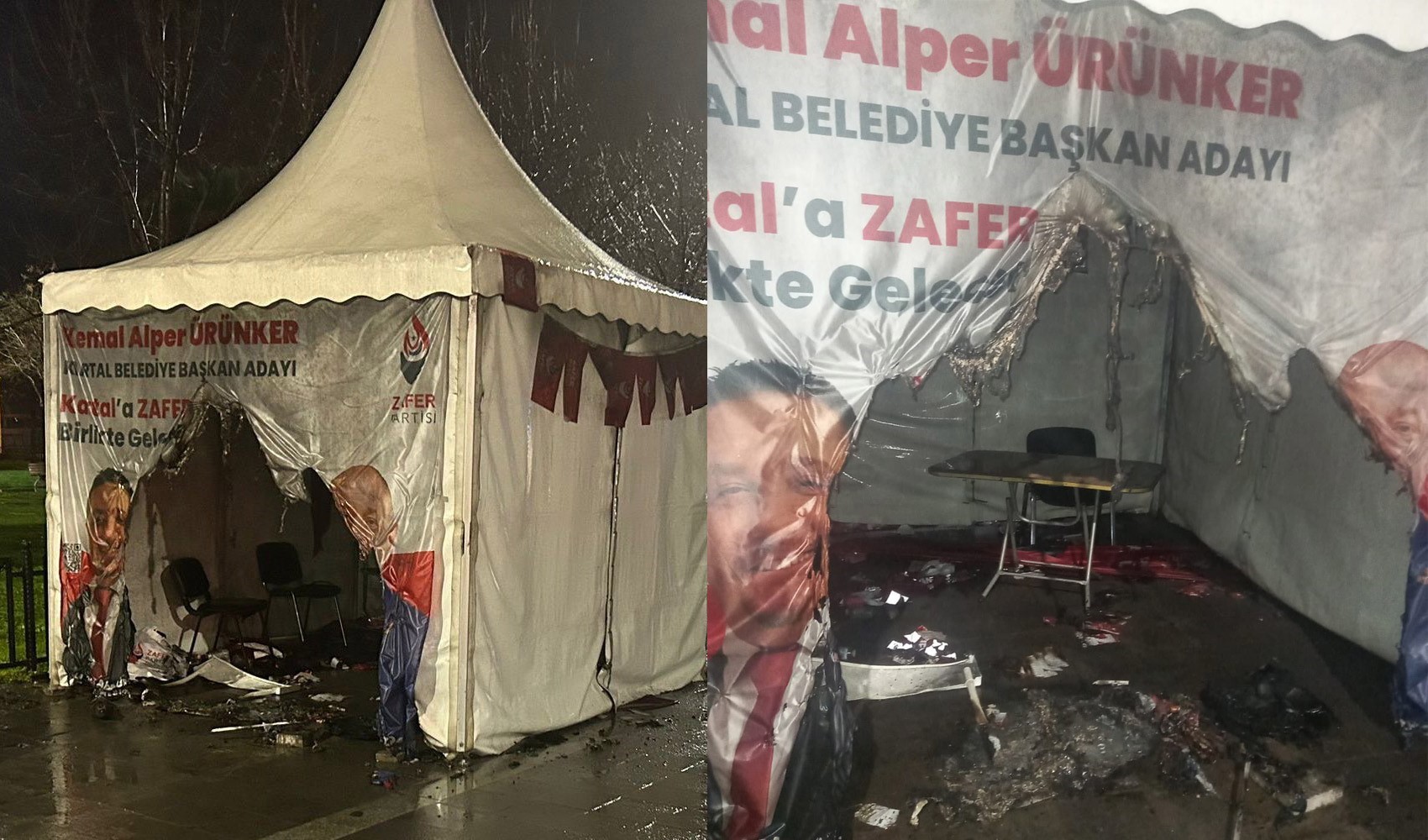 Ümit Özdağ, Zafer Partisi'nin yakılan çadırına tepki gösterdi