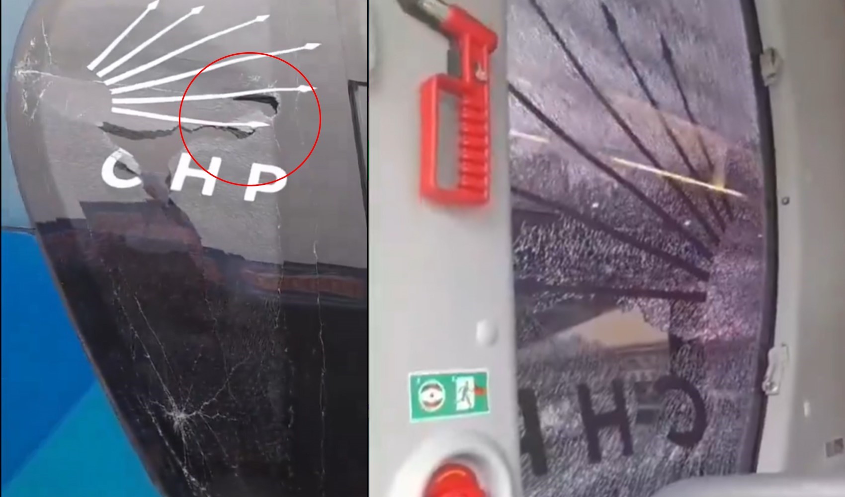 Trabzon'da CHP otobüsüne taşlı saldırı!