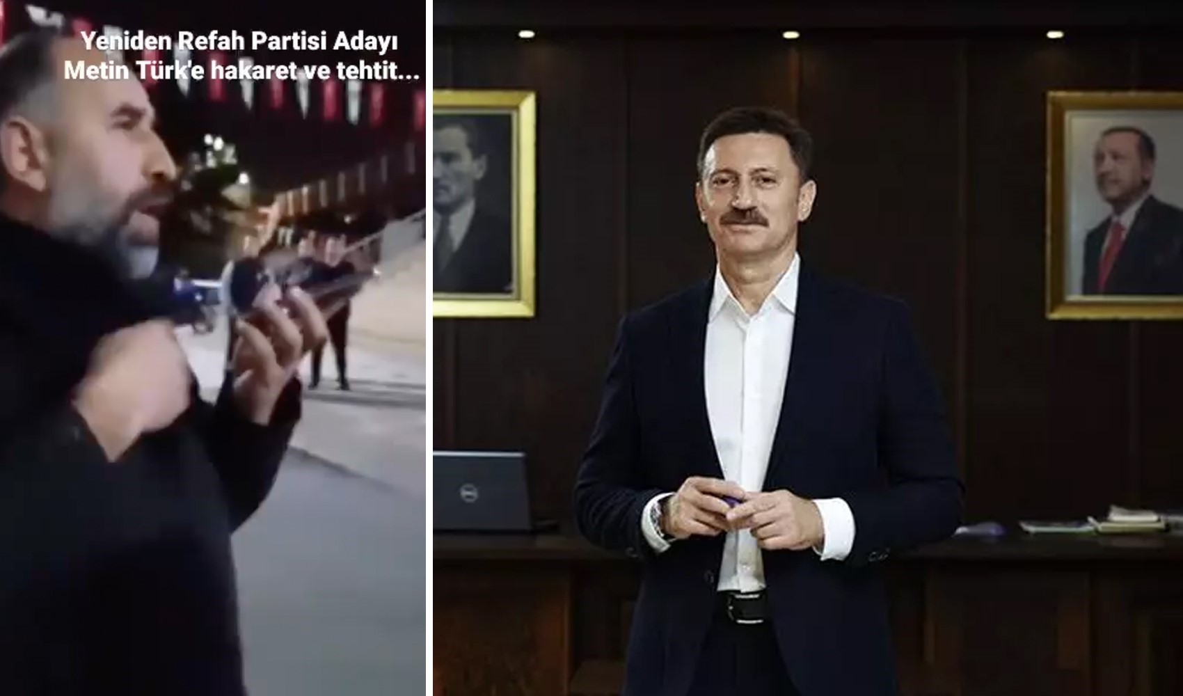 AKP’li belediye başkanı Hakan Bahadır'dan YRP’li aday Metin Türk'e tehdit! 'Kanun benim, gelirim seni fena yaparım'