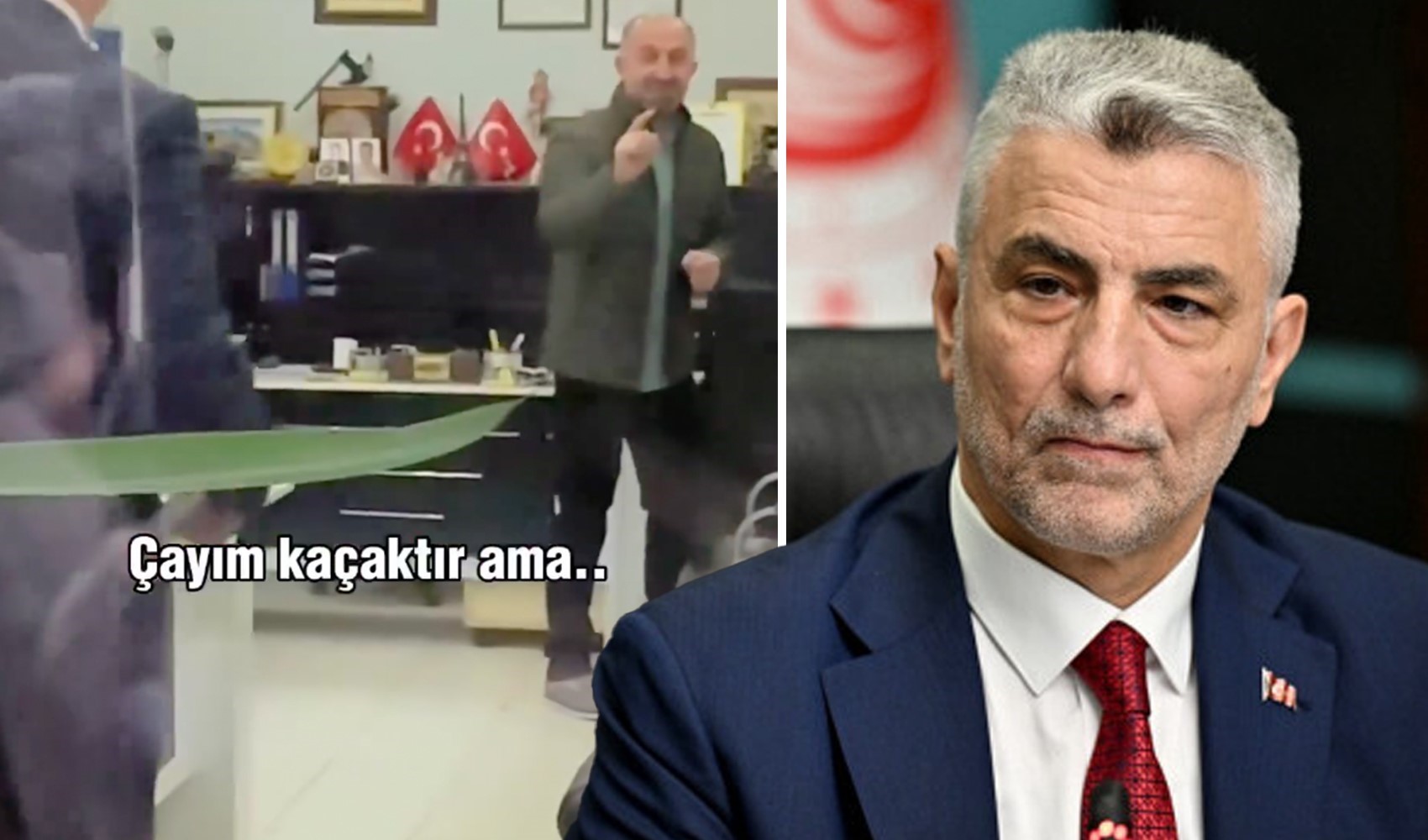 Ticaret Bakanı Ömer Bolat'a kaçak çay ikram edildi