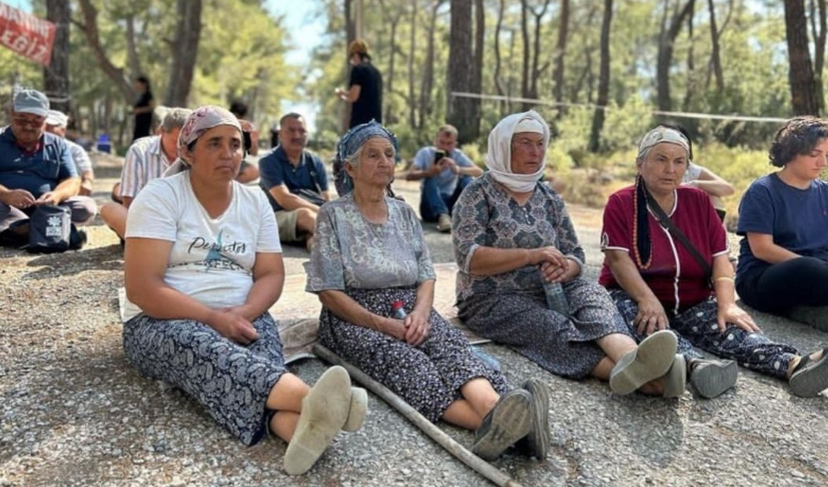 Yere oturarak ormanı savunan İkizköylü kadınlar