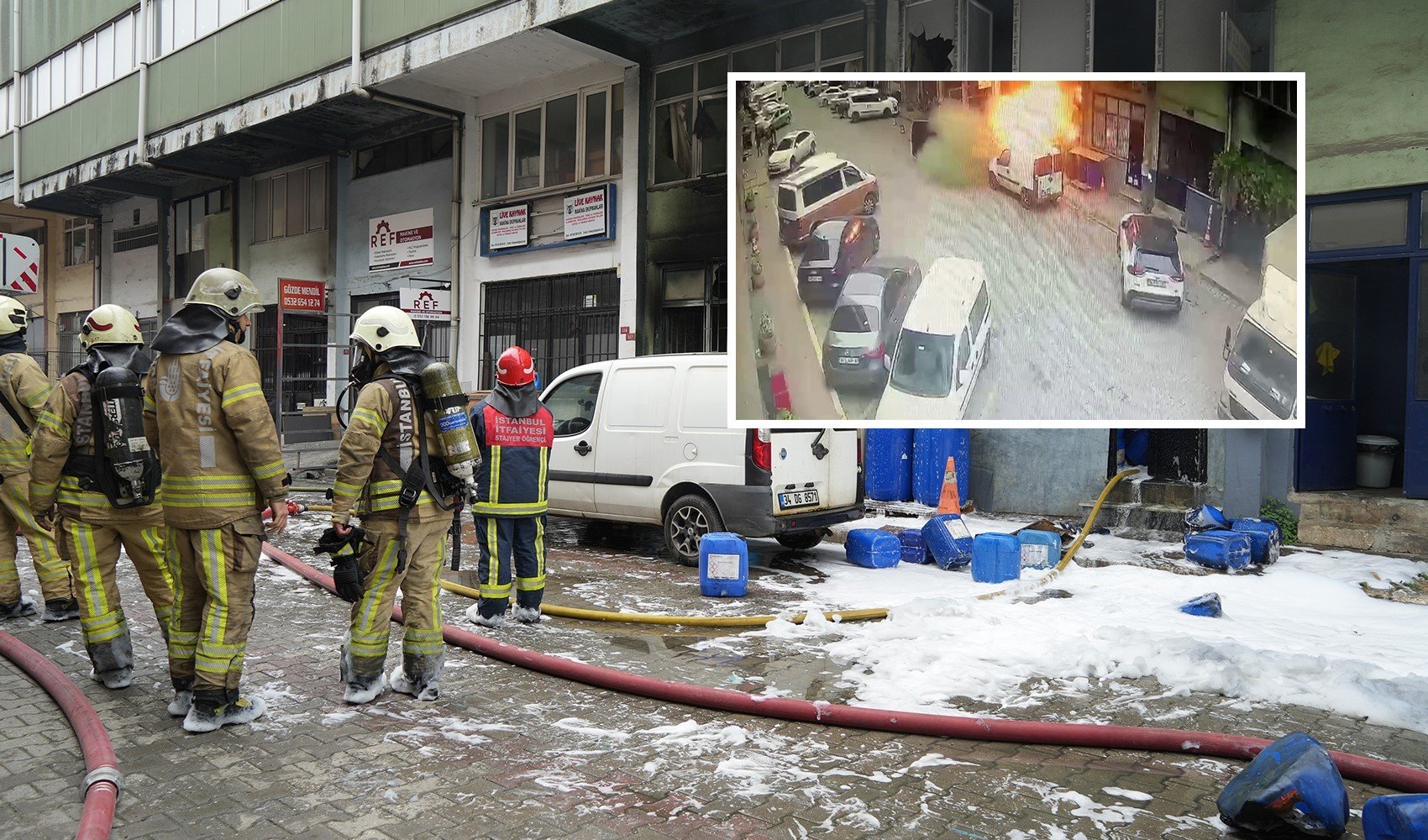 1 işçi yaralanmıştı: Başakşehir’de iş yerinde patlama kamerada