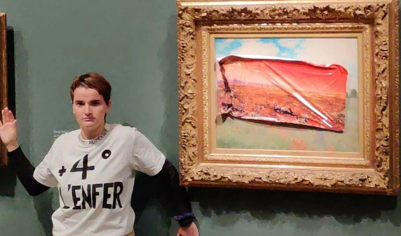 Fransız aktivist, Monet’in 'Gelincikler Tarlası' adlı tablosuna saldırıda bulundu