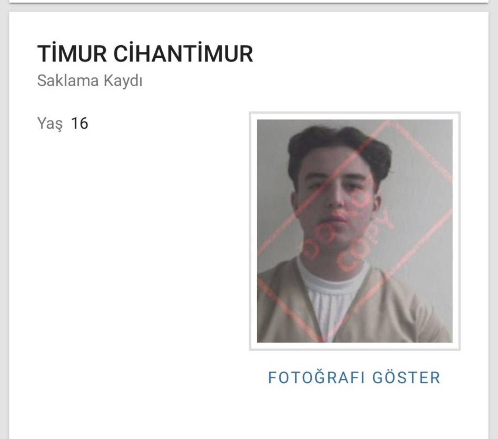 Eylem Tok'un oğlu Timur Cihantimur'un cezaevindeki fotoğrafı ortaya çıktı