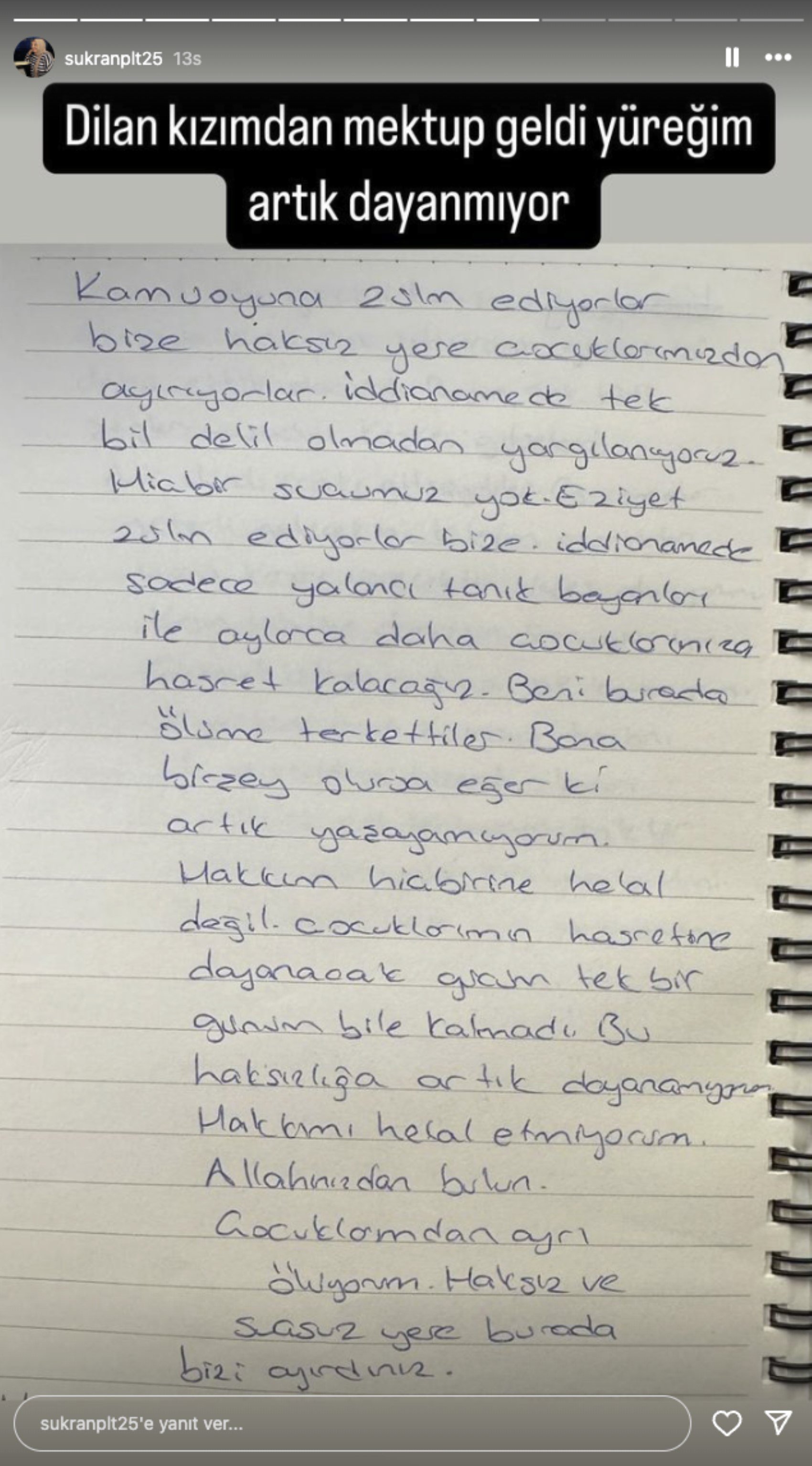 40 yıla kadar hapsi istenmişti: Cezaevindeki Dilan Polat'tan mektup