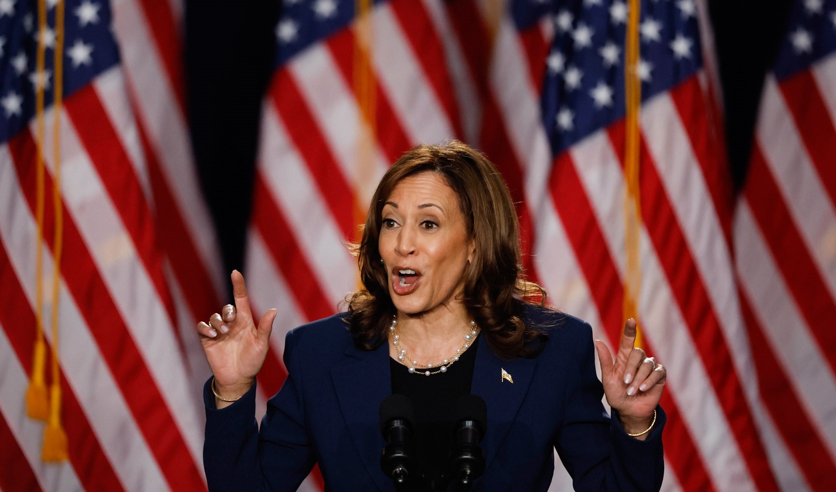Il primo comizio elettorale di Kamala Harris