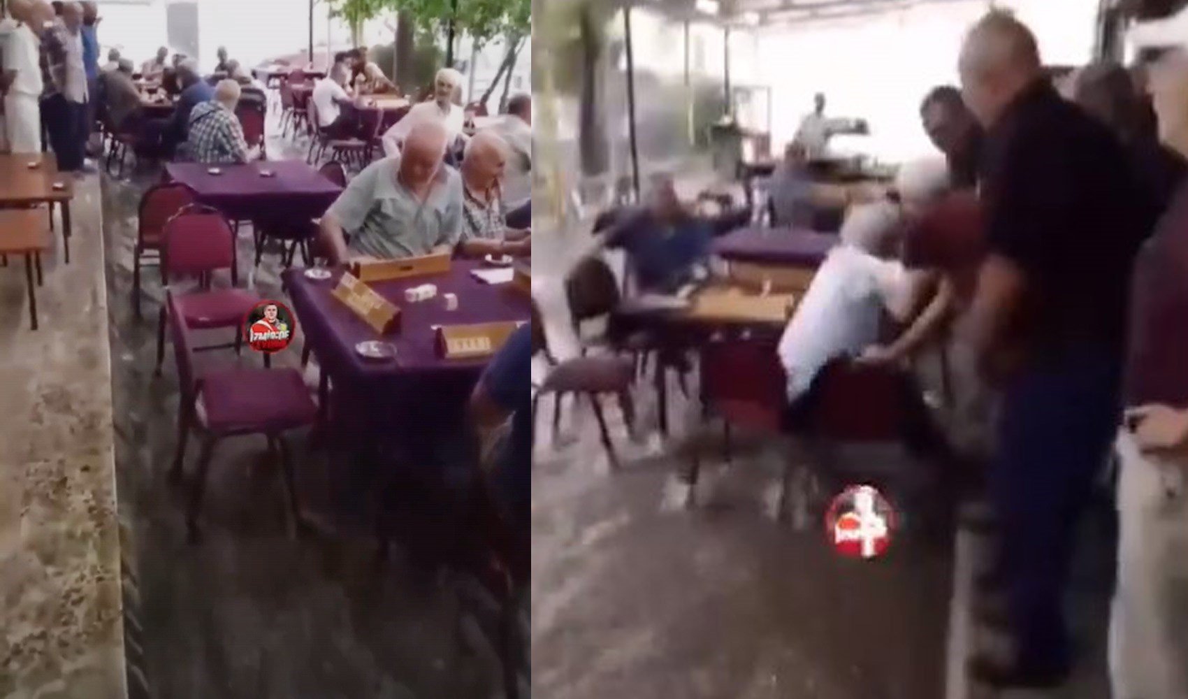 İzmir’i sel vurdu ama emekliler kahvehanede oyunu bırakmadı