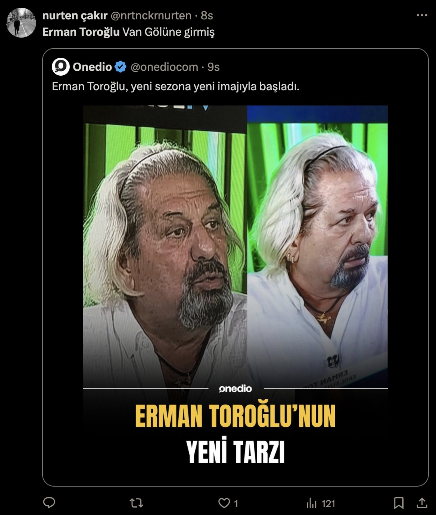 İmajını değiştiren Erman Toroğlu sosyal medyada gündem oldu