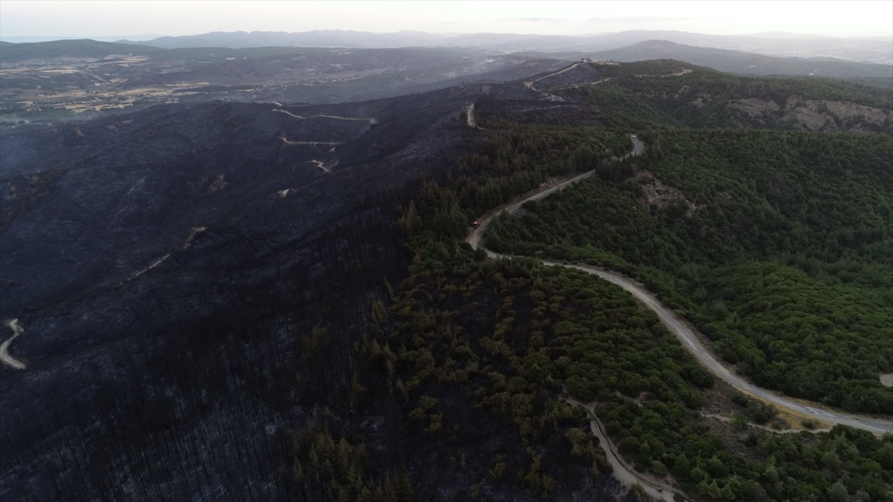 Çanakkale’deki orman yangını dron ile görüntülendi: Anzak Koyu'nda mezar zarar gördü