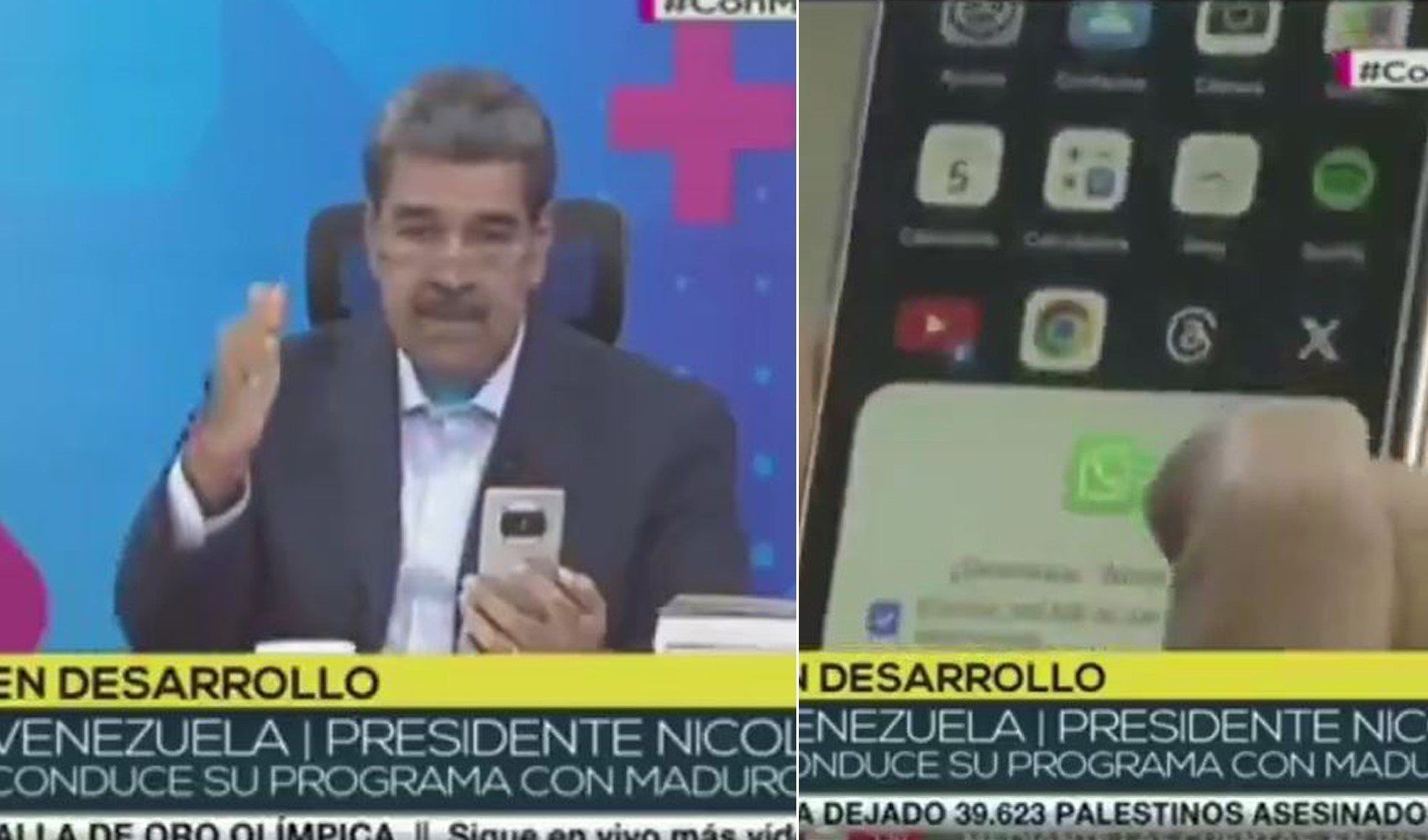 Venezuela Devlet Başkanı Maduro, canlı yayında WhatsApp'ı telefon ekranından sildi: Halkı 3 uygulamayı silmeye davet etti