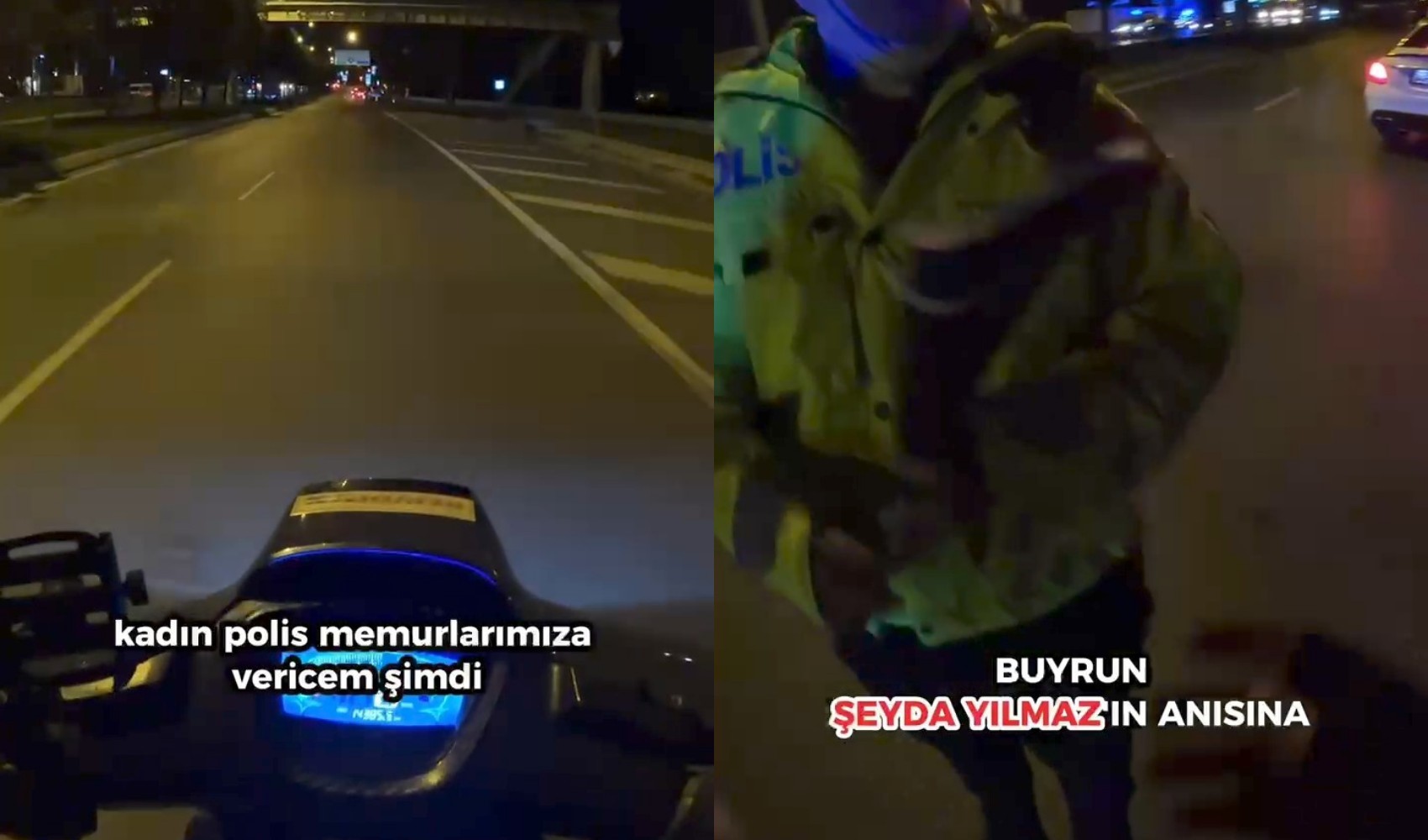 Şehit polis Şeyda Yılmaz anısına denetim yapan polislere çiçek dağıttı