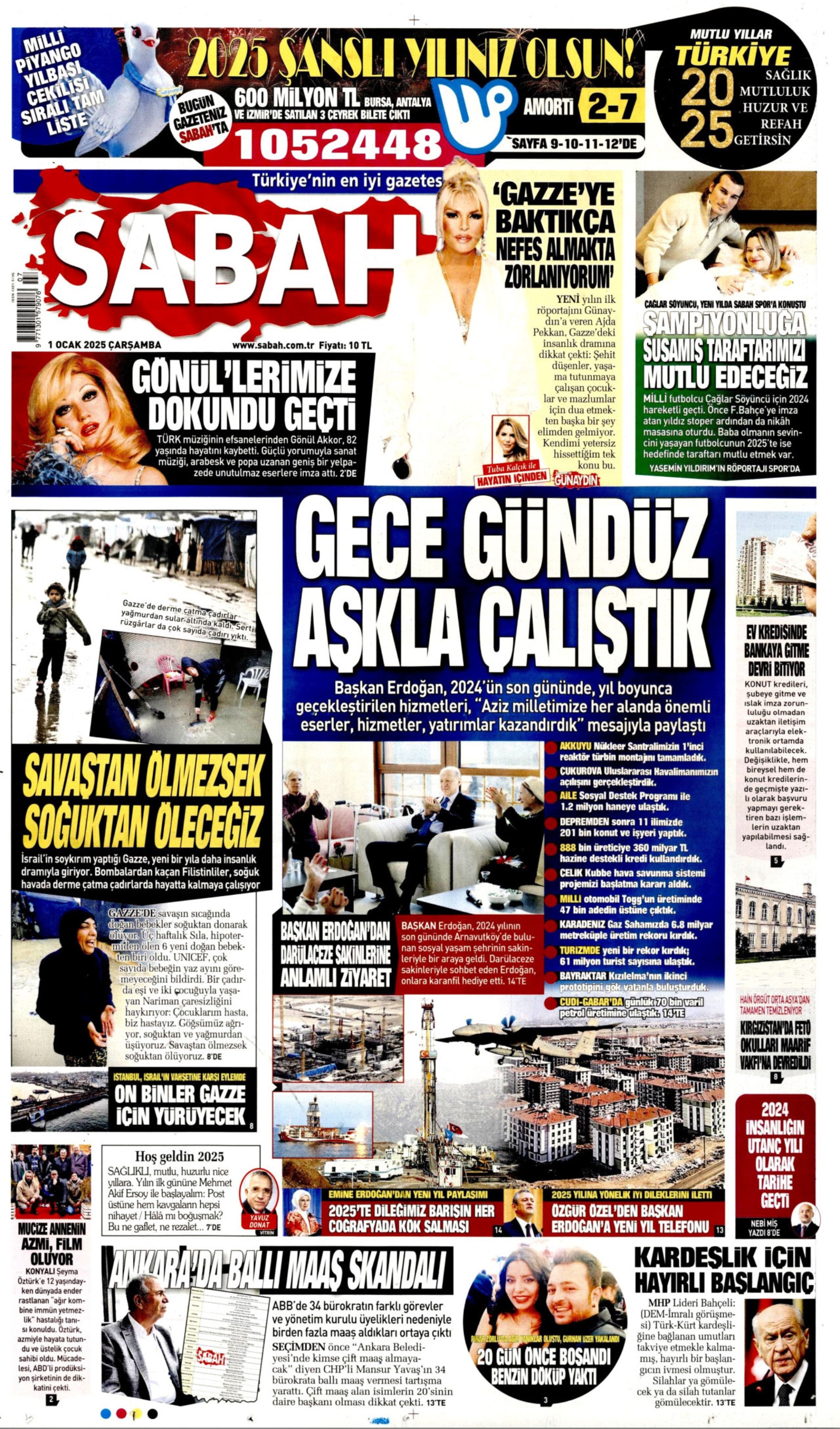 Yeni yıla girerken yandaş medyadan terörsüz Türkiye mesajı: İşte 1 Ocak 2025 gazete manşetleri