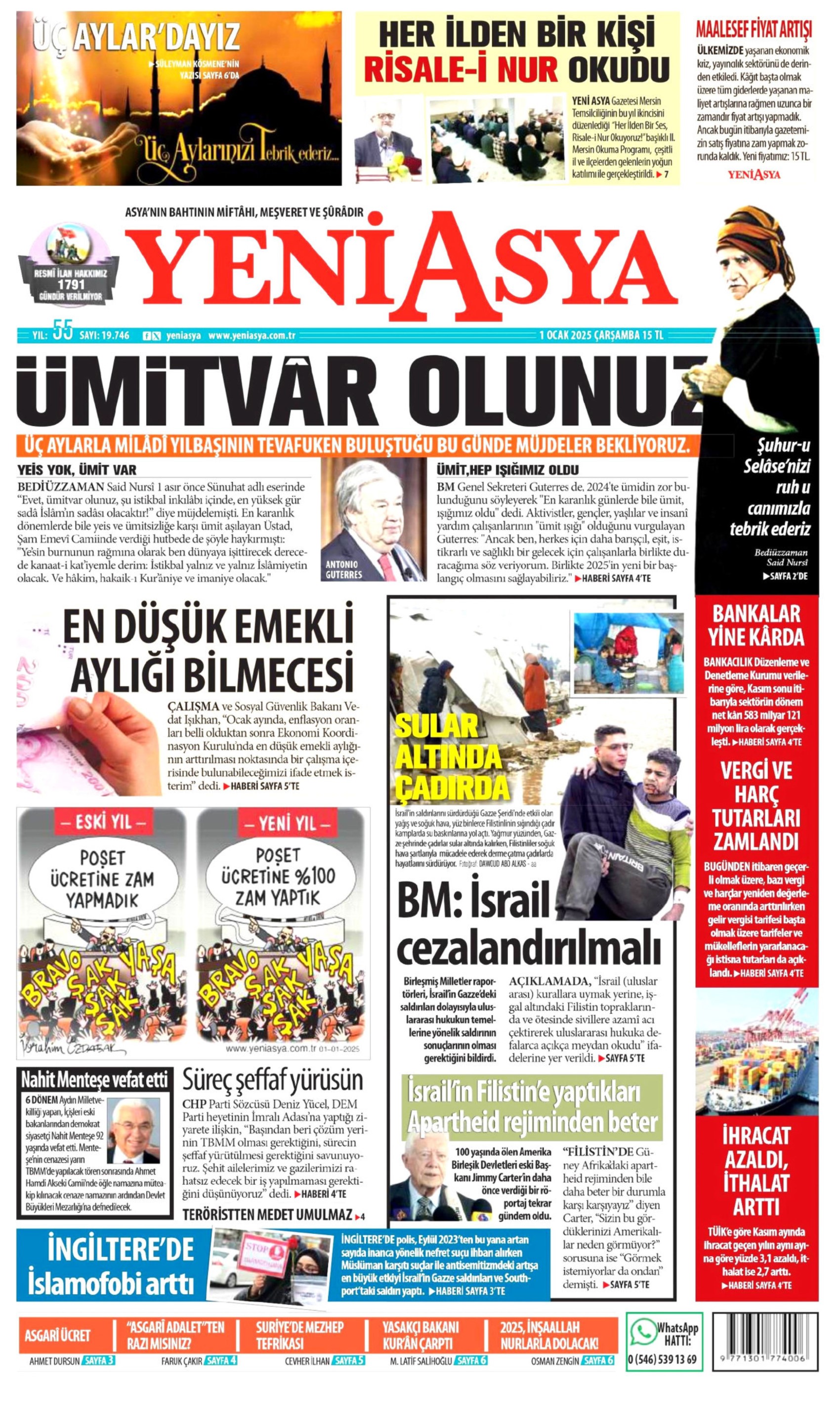 Yeni yıla girerken yandaş medyadan terörsüz Türkiye mesajı: İşte 1 Ocak 2025 gazete manşetleri