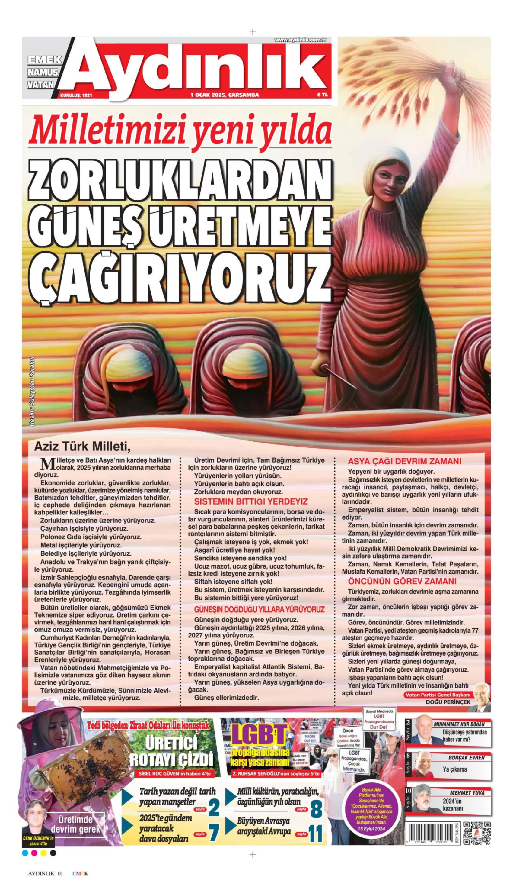 Yeni yıla girerken yandaş medyadan terörsüz Türkiye mesajı: İşte 1 Ocak 2025 gazete manşetleri
