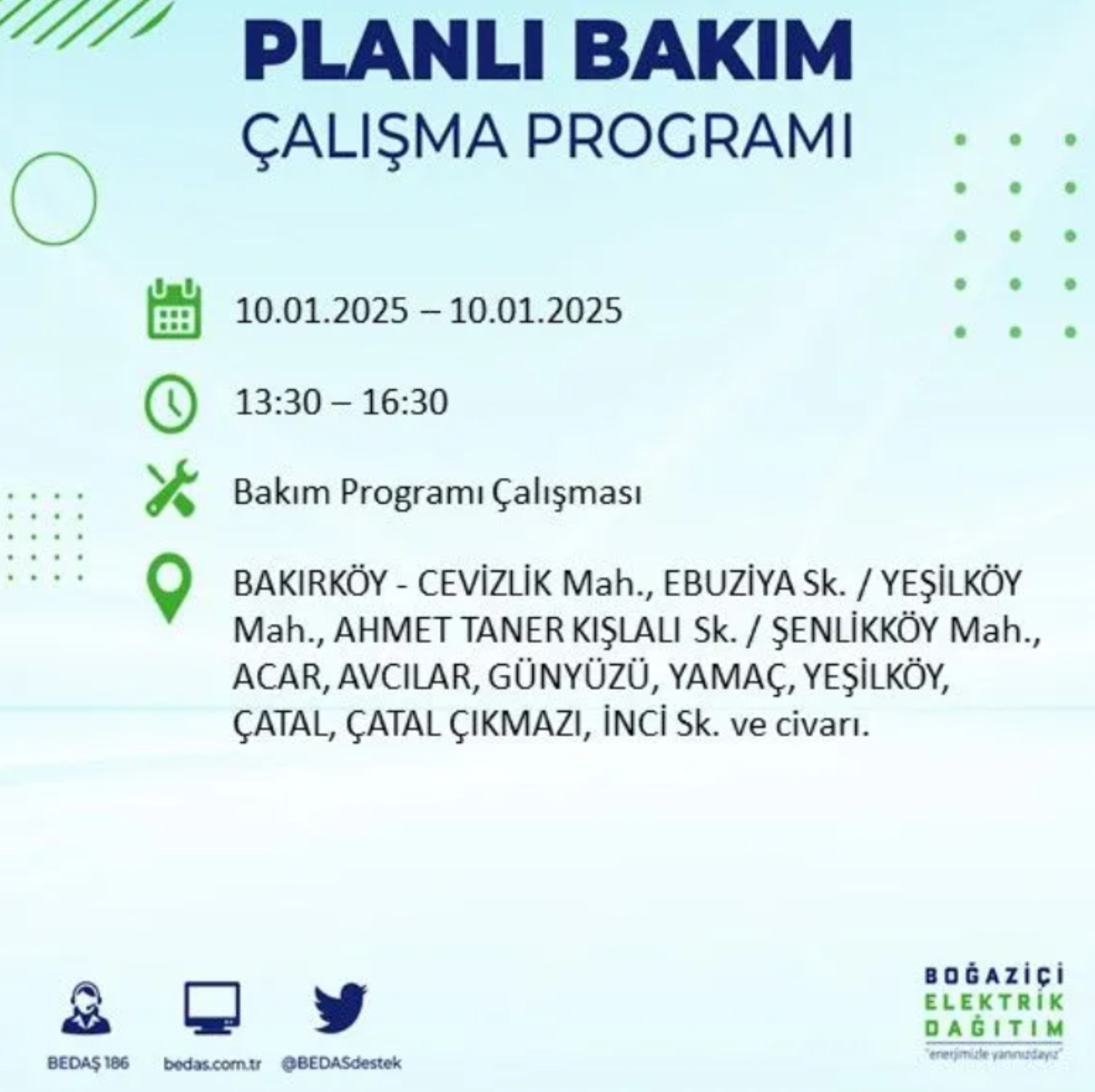 BEDAŞ açıkladı... İstanbul'da elektrik kesintisi: 10 Ocak'ta hangi mahalleler etkilenecek?