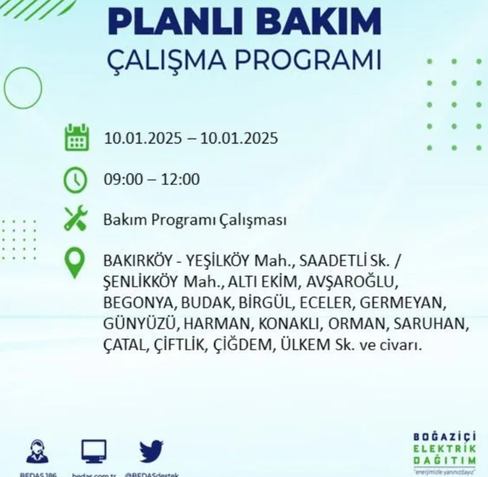 BEDAŞ açıkladı... İstanbul'da elektrik kesintisi: 10 Ocak'ta hangi mahalleler etkilenecek?