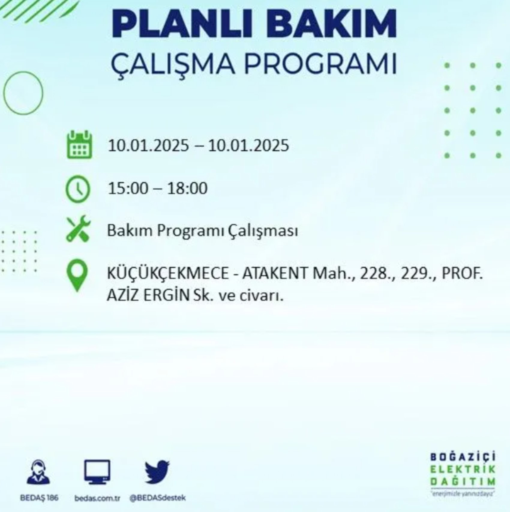 BEDAŞ açıkladı... İstanbul'da elektrik kesintisi: 10 Ocak'ta hangi mahalleler etkilenecek?