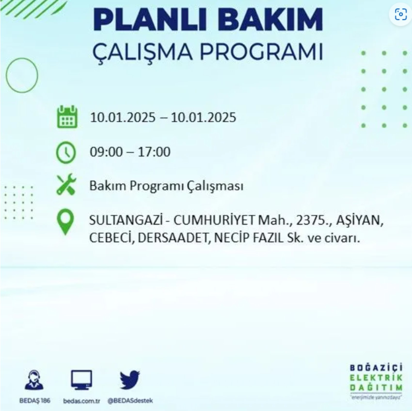 BEDAŞ açıkladı... İstanbul'da elektrik kesintisi: 10 Ocak'ta hangi mahalleler etkilenecek?