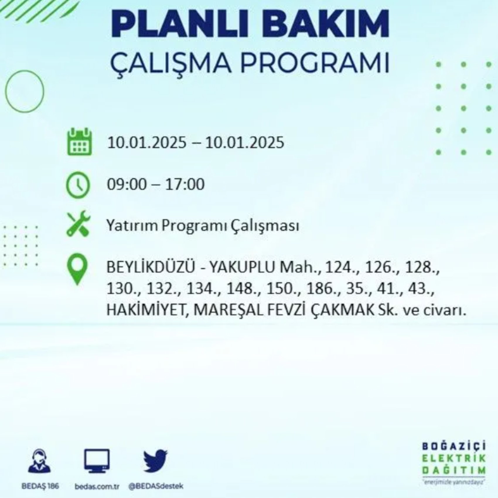 BEDAŞ açıkladı... İstanbul'da elektrik kesintisi: 10 Ocak'ta hangi mahalleler etkilenecek?