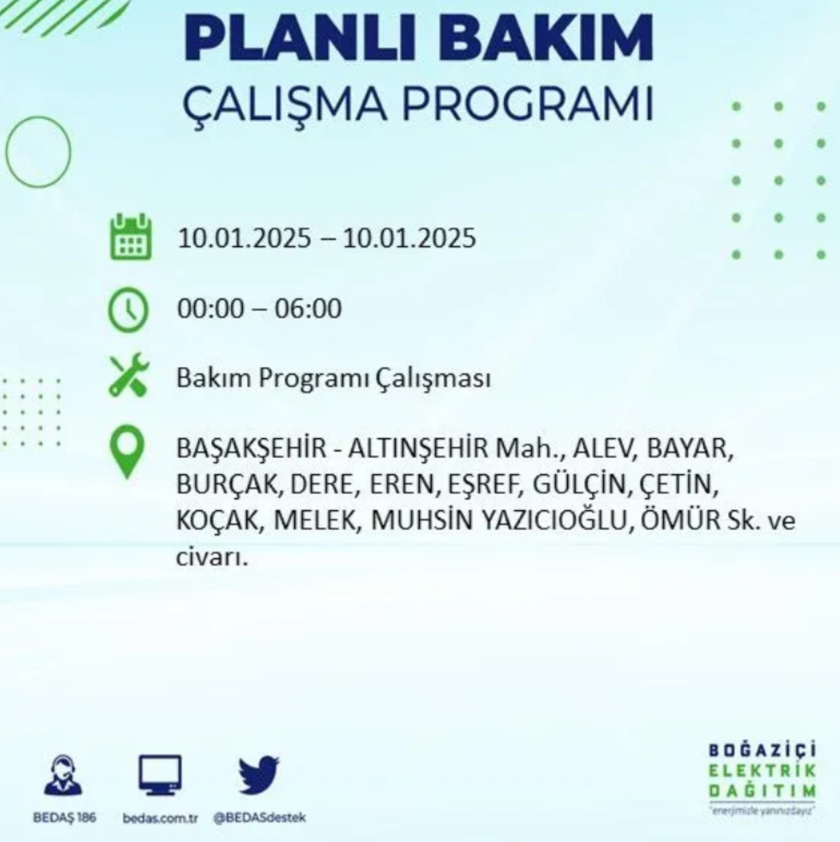 BEDAŞ açıkladı... İstanbul'da elektrik kesintisi: 10 Ocak'ta hangi mahalleler etkilenecek?