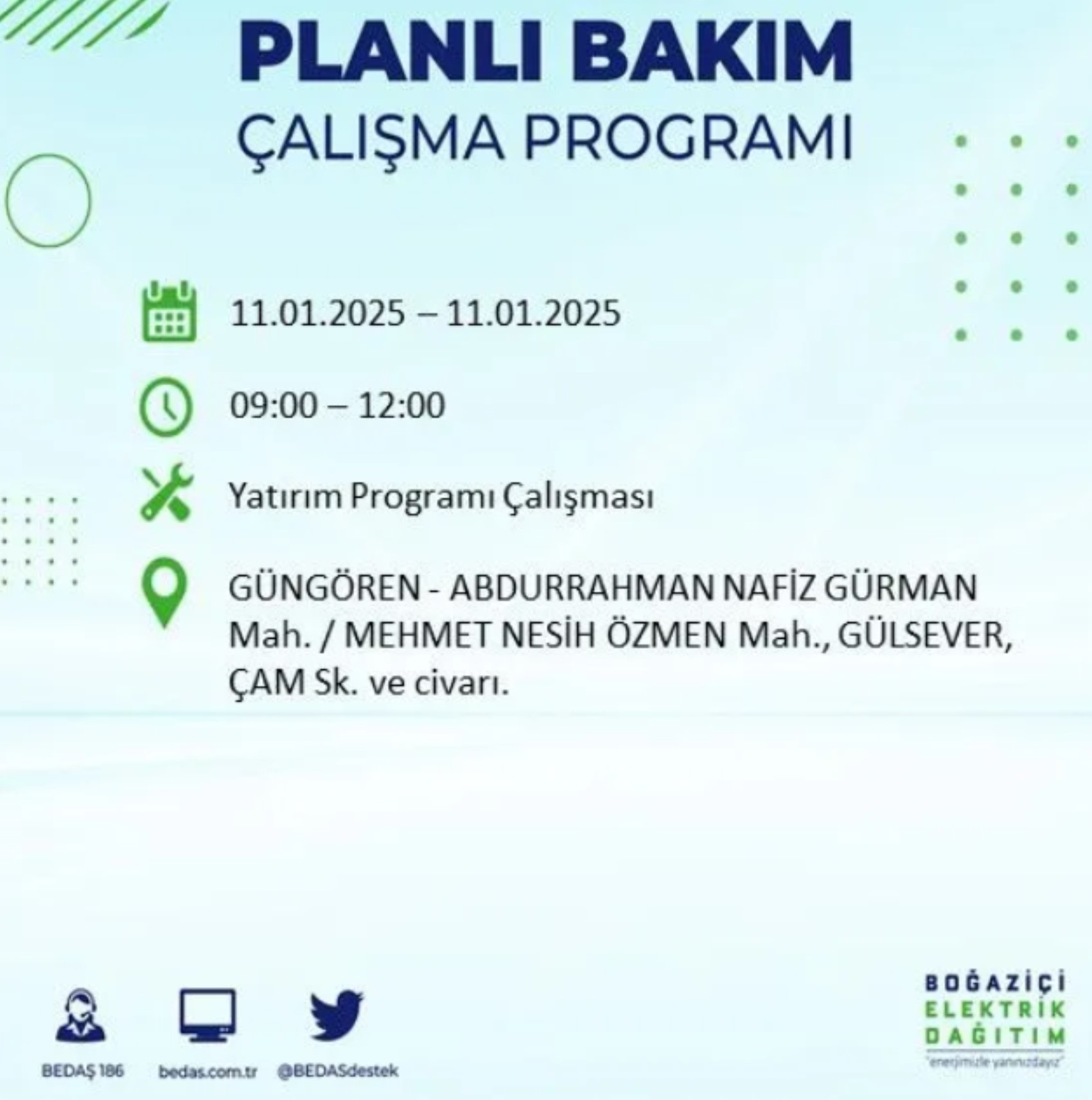 BEDAŞ açıkladı... İstanbul'da elektrik kesintisi: 11 Ocak'ta hangi mahalleler etkilenecek?