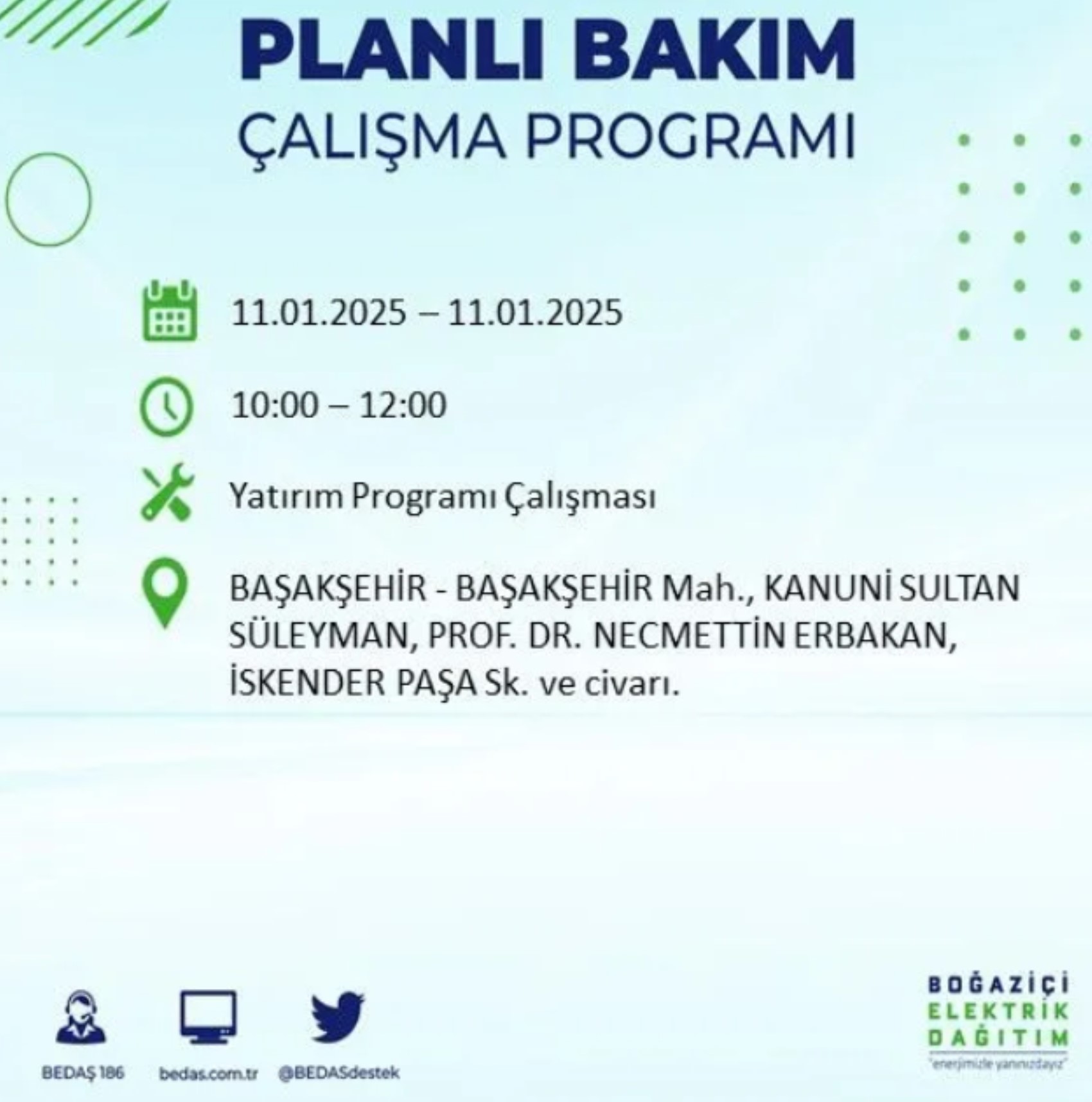 BEDAŞ açıkladı... İstanbul'da elektrik kesintisi: 11 Ocak'ta hangi mahalleler etkilenecek?