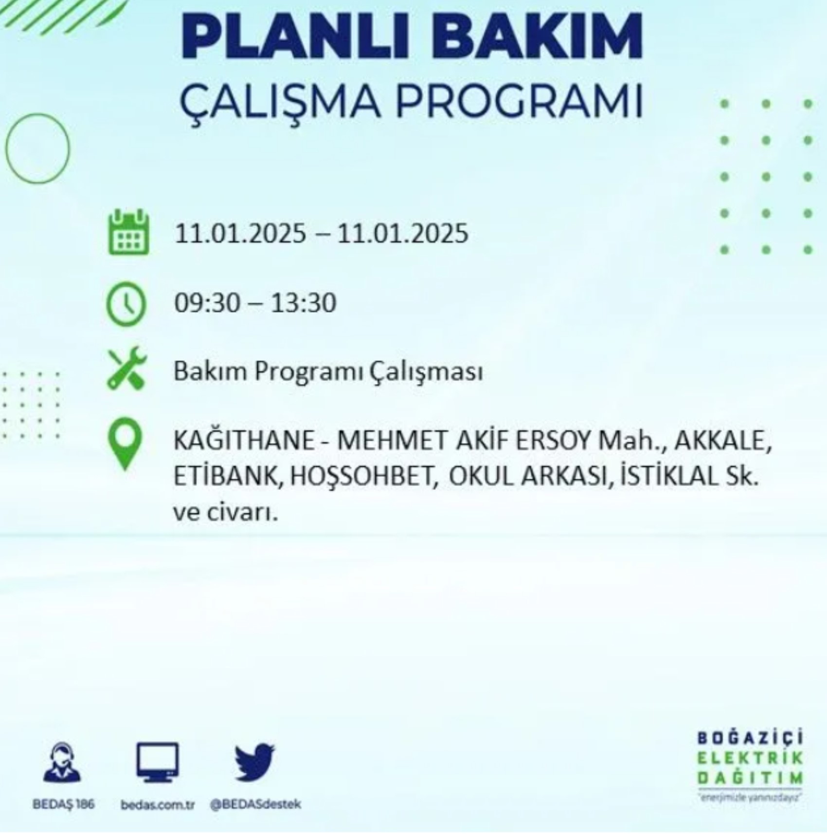 BEDAŞ açıkladı... İstanbul'da elektrik kesintisi: 11 Ocak'ta hangi mahalleler etkilenecek?