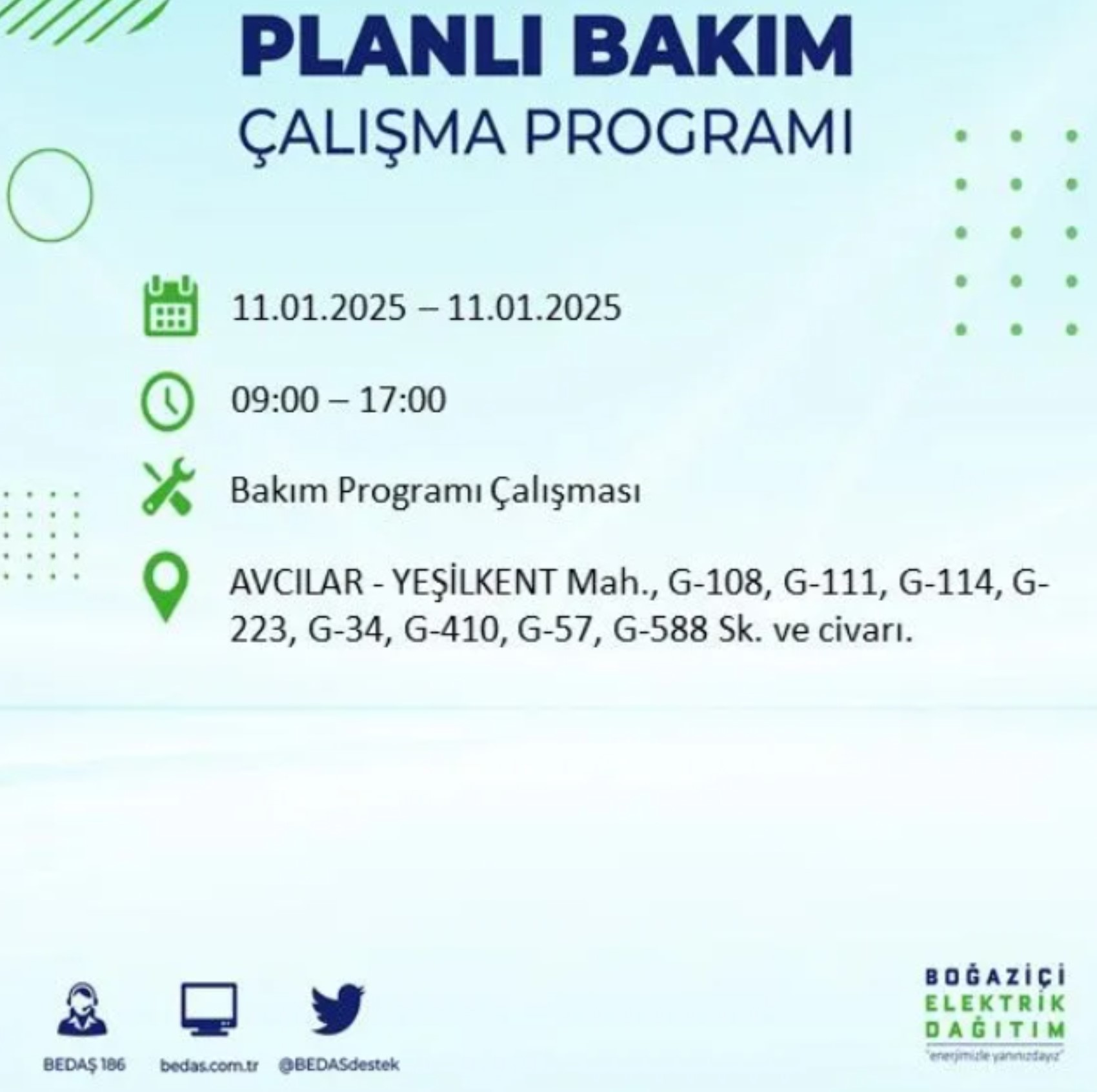 BEDAŞ açıkladı... İstanbul'da elektrik kesintisi: 11 Ocak'ta hangi mahalleler etkilenecek?