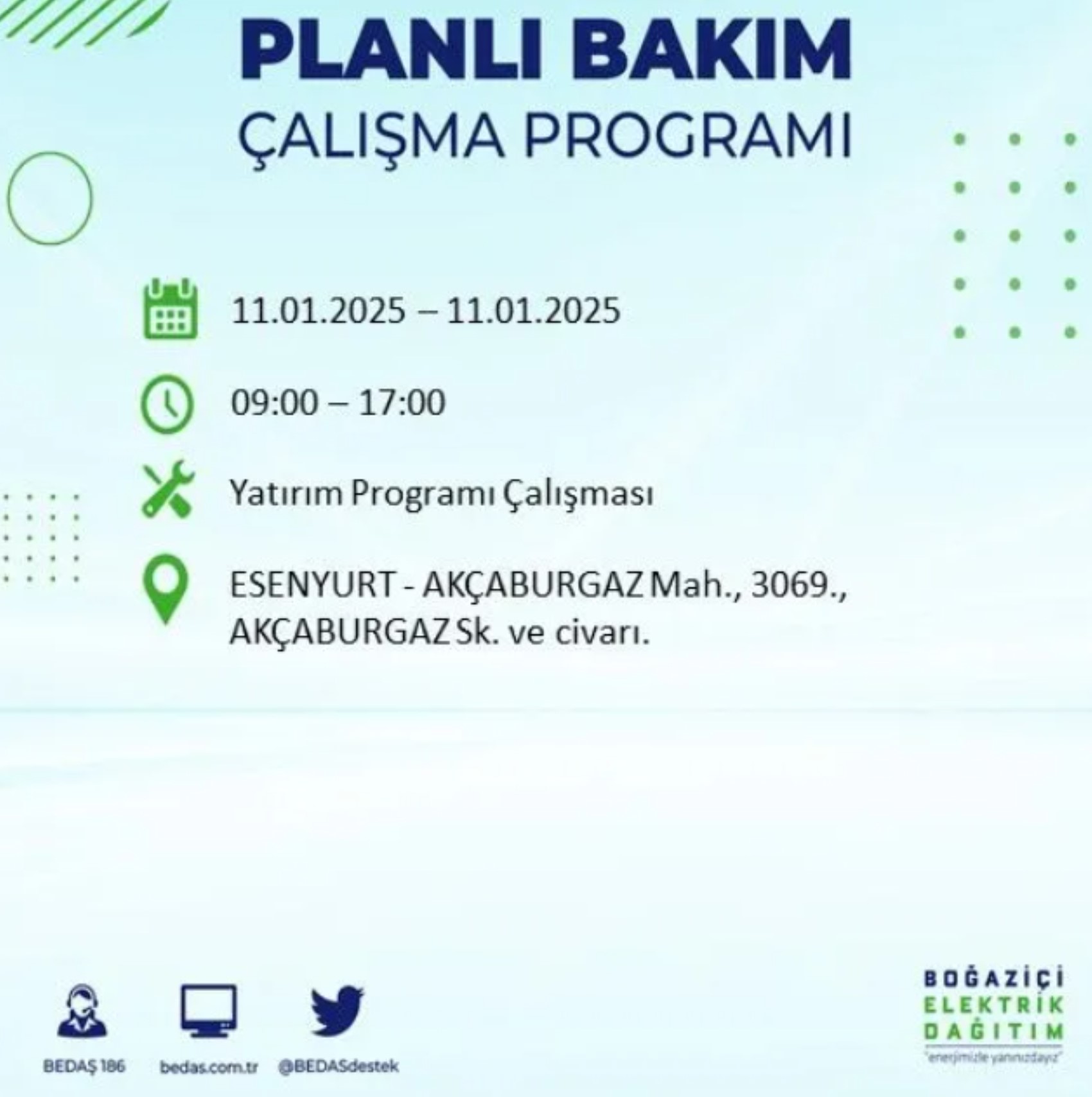 BEDAŞ açıkladı... İstanbul'da elektrik kesintisi: 11 Ocak'ta hangi mahalleler etkilenecek?