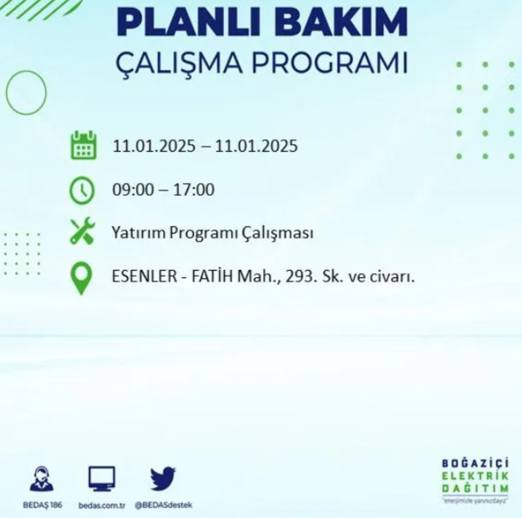 BEDAŞ açıkladı... İstanbul'da elektrik kesintisi: 11 Ocak'ta hangi mahalleler etkilenecek?