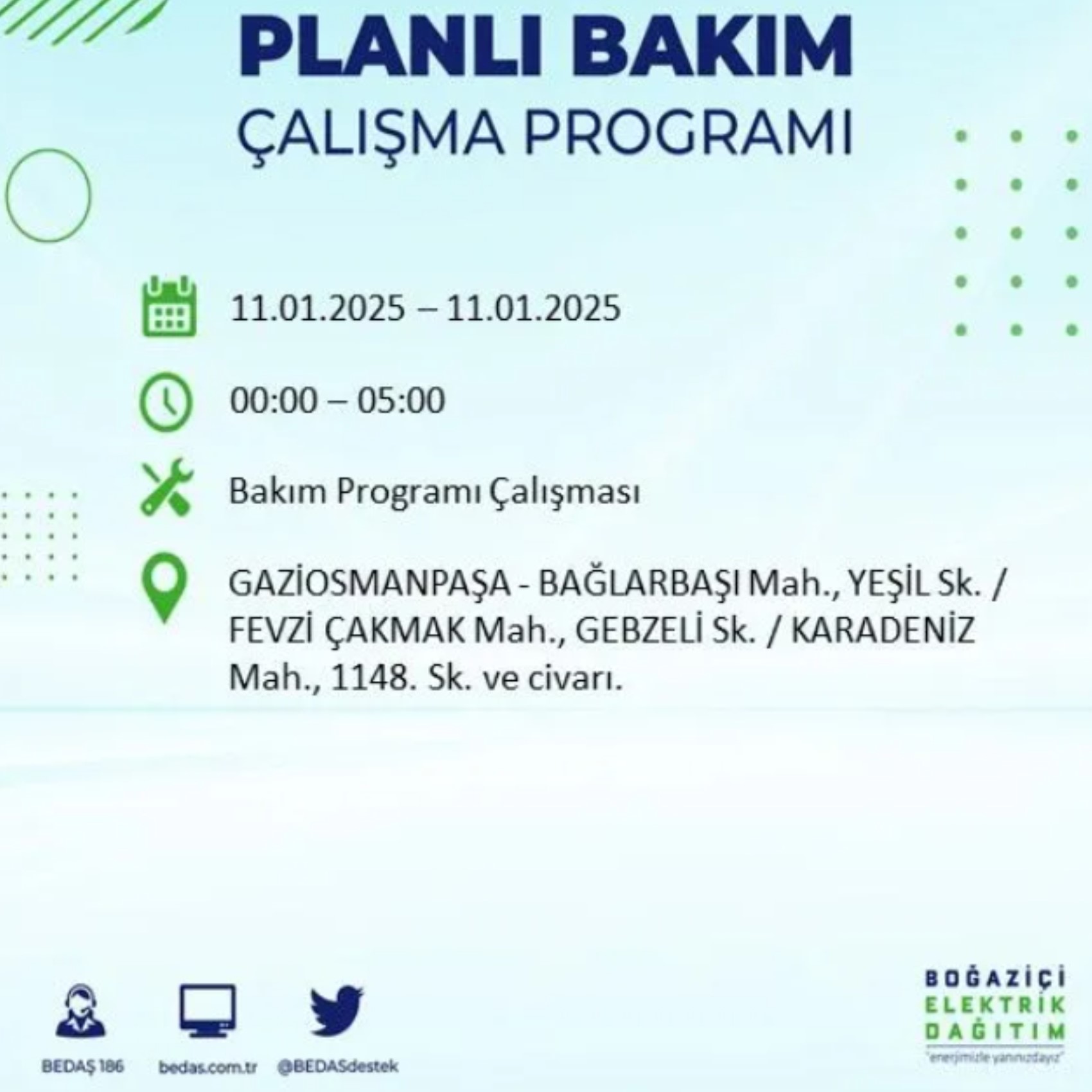 BEDAŞ açıkladı... İstanbul'da elektrik kesintisi: 11 Ocak'ta hangi mahalleler etkilenecek?